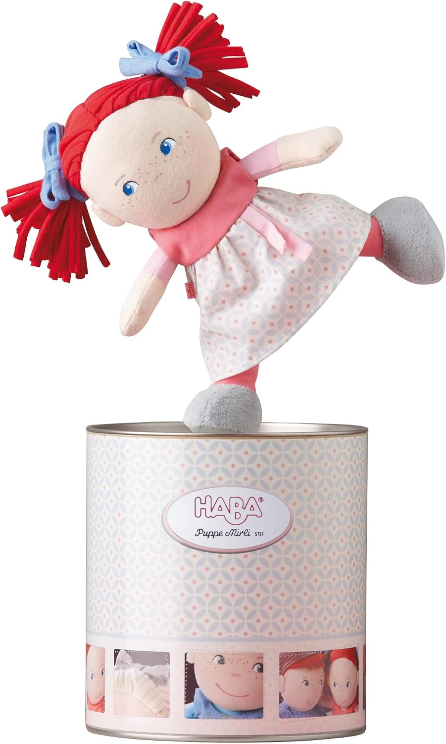Detalle 2 de HABA Mirli Puppe aus Stoff, weiche Baby-Puppe 6 Monate 🎀