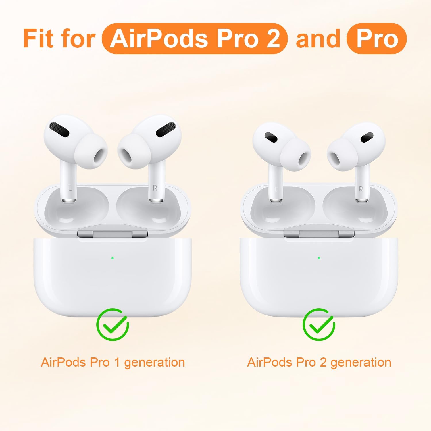 Thumbnail 1 de Kit de 4 embouts pour AirPods Pro / AirPods Pro 2 avec réduction du bruit + stylo de nettoyage 3 en 1 (XS/S/M/L)