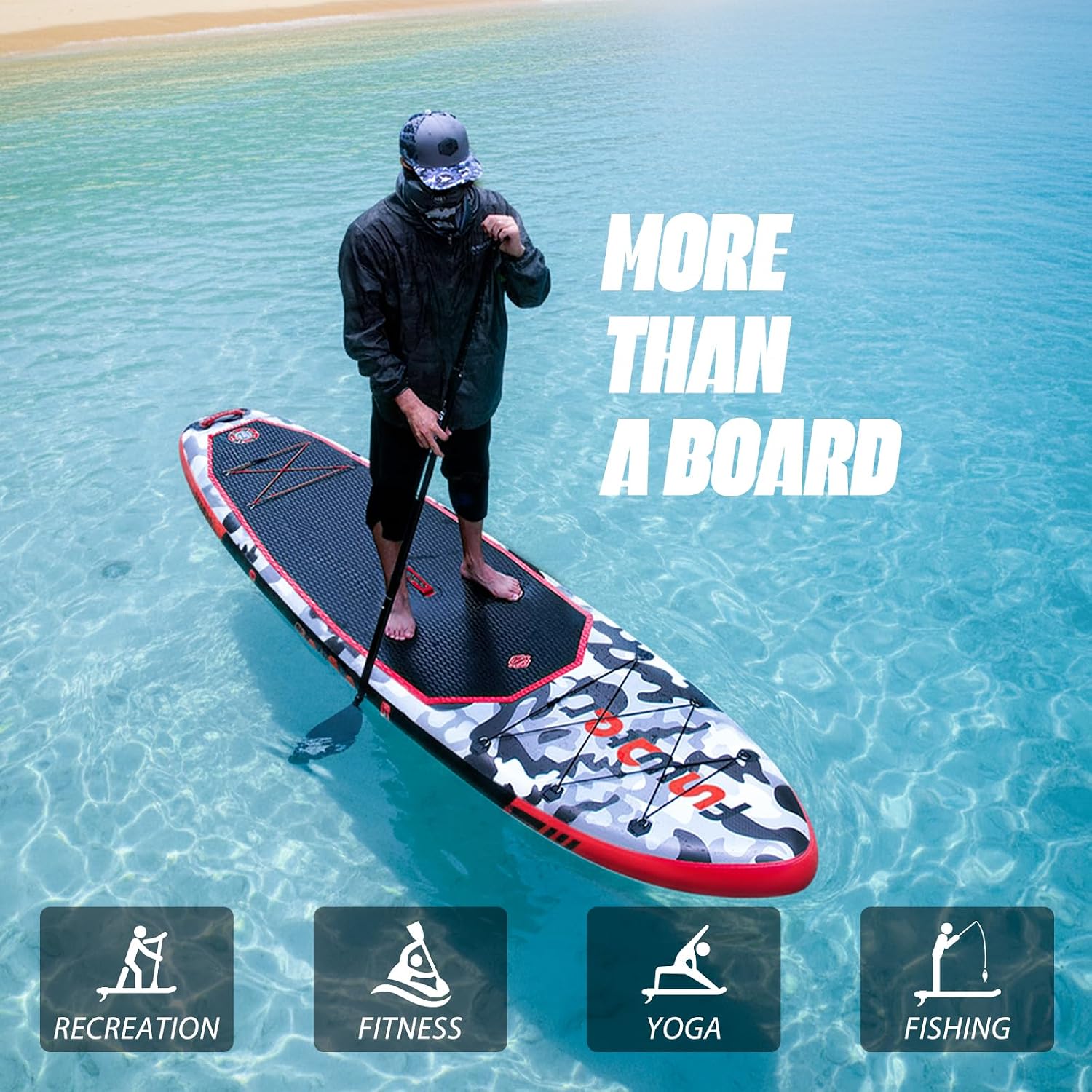 Detalle de FunWater 10'6"–11'6" SUP Board – Aufblasbares Stand-Up Paddle Board für Alle Könnensstufen