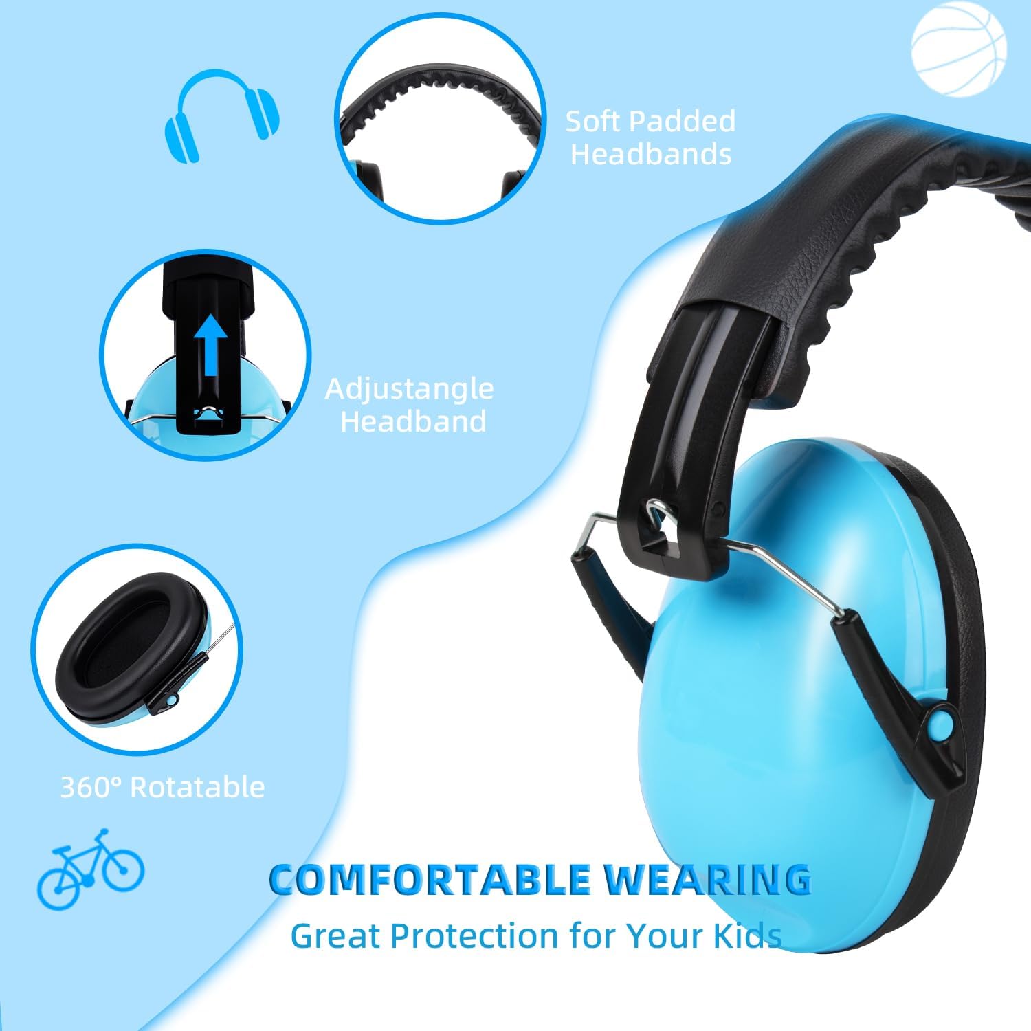 Detalle 2 de BOLIFIER Kids Ear Defenders: Flexible 26dB Safety Earmuffs for 3–16 Year Olds