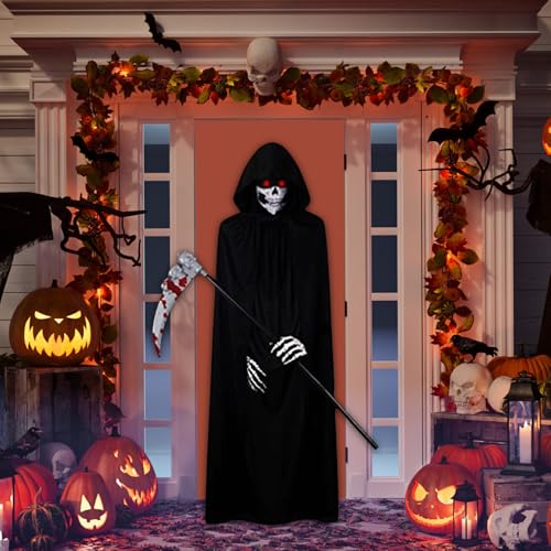 Thumbnail 6 de GALER Grim Reaper Adult Costume, 5-Piece Set with Light-Up Glasses