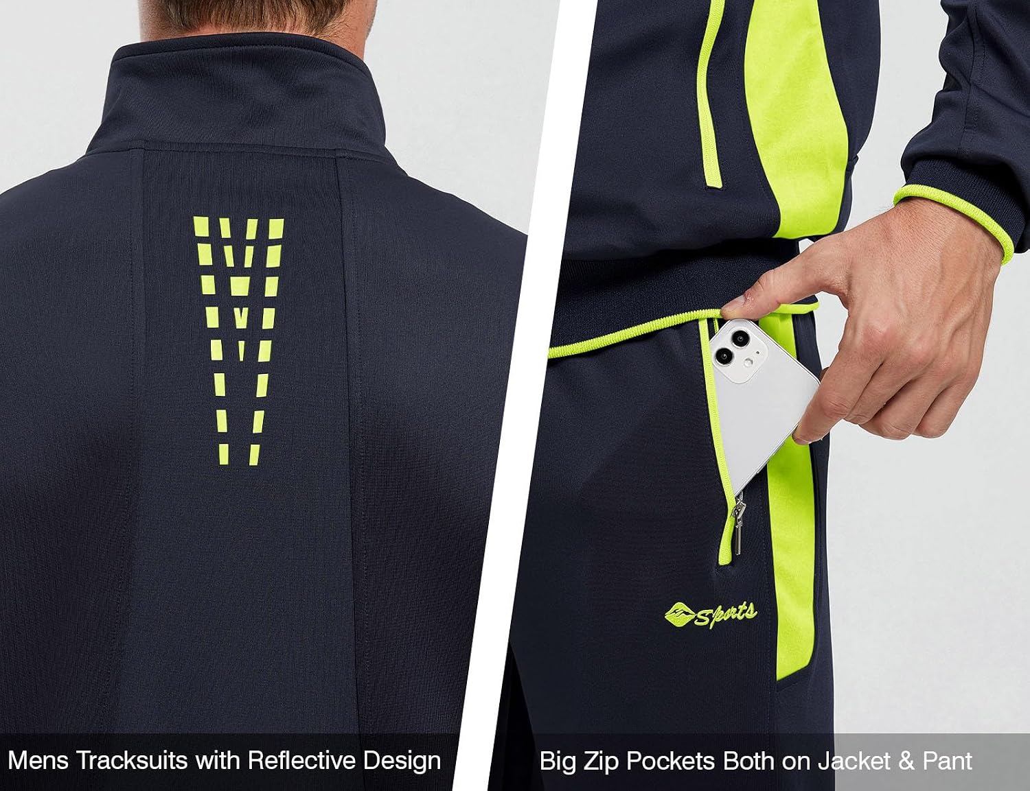 Detalle de donhobo Herren Jogginganzug Trainingsanzug mit Reißverschluss (Stehkragen)