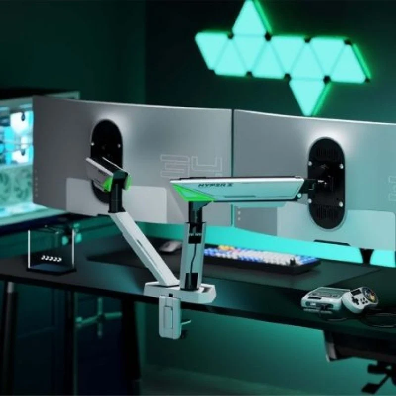 Detalle 2 de AISENS DT38TSR-345: Soporte de mesa giratorio e inclinable para doble monitor (hasta 38")