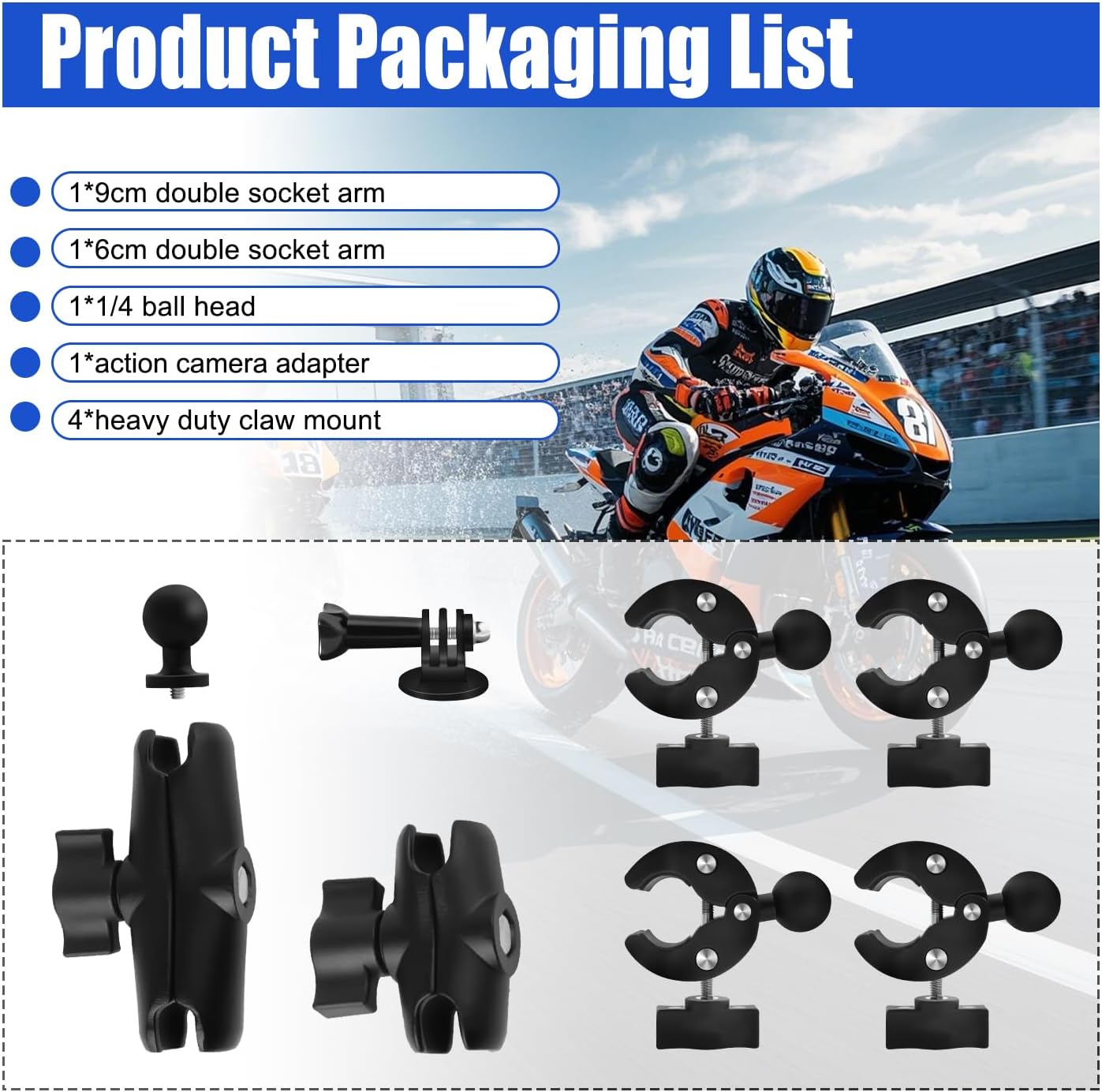 Thumbnail 6 de HAFOKO Double Clamp Mount Kit 15–41mm