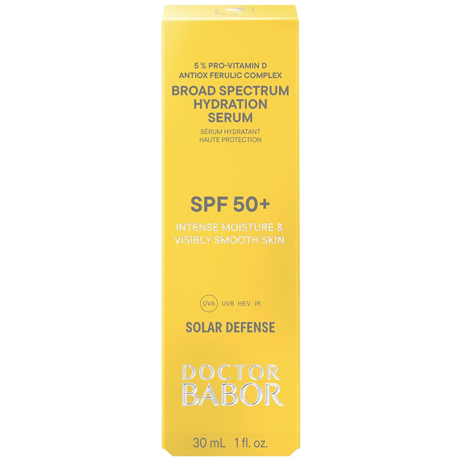 Detalle 2 de DOCTOR BABOR Solar Defense Broad Spectrum Hydration Serum LSF 50+ – Sonnenschutzserum für Gesicht, Hals und Dekolleté (30 ml)