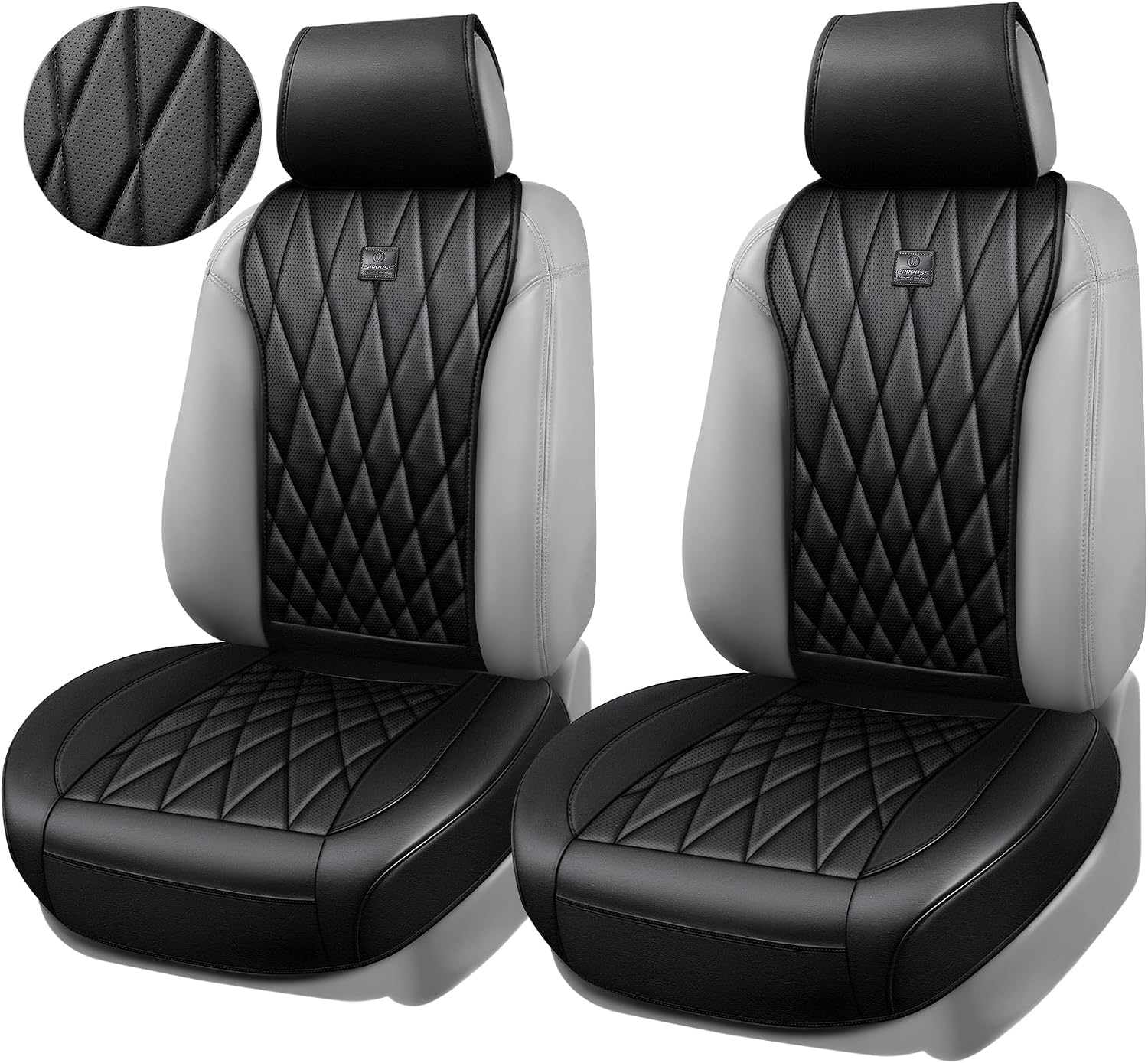 Detalle 2 de CAR PASS Luxury Napa Leather Seat Covers 2 Pack