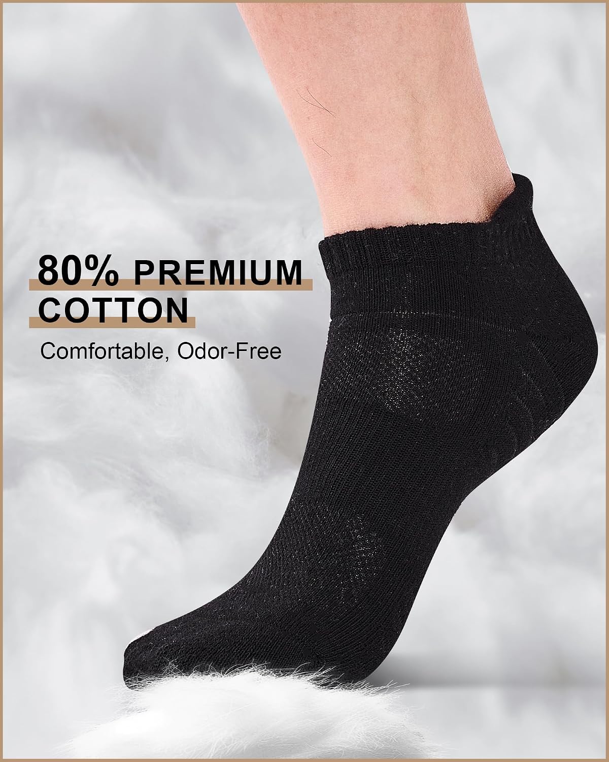 Detalle 2 de Niorasen Cushioned Ankle Running Socks – 6 Pairs for Men & Women