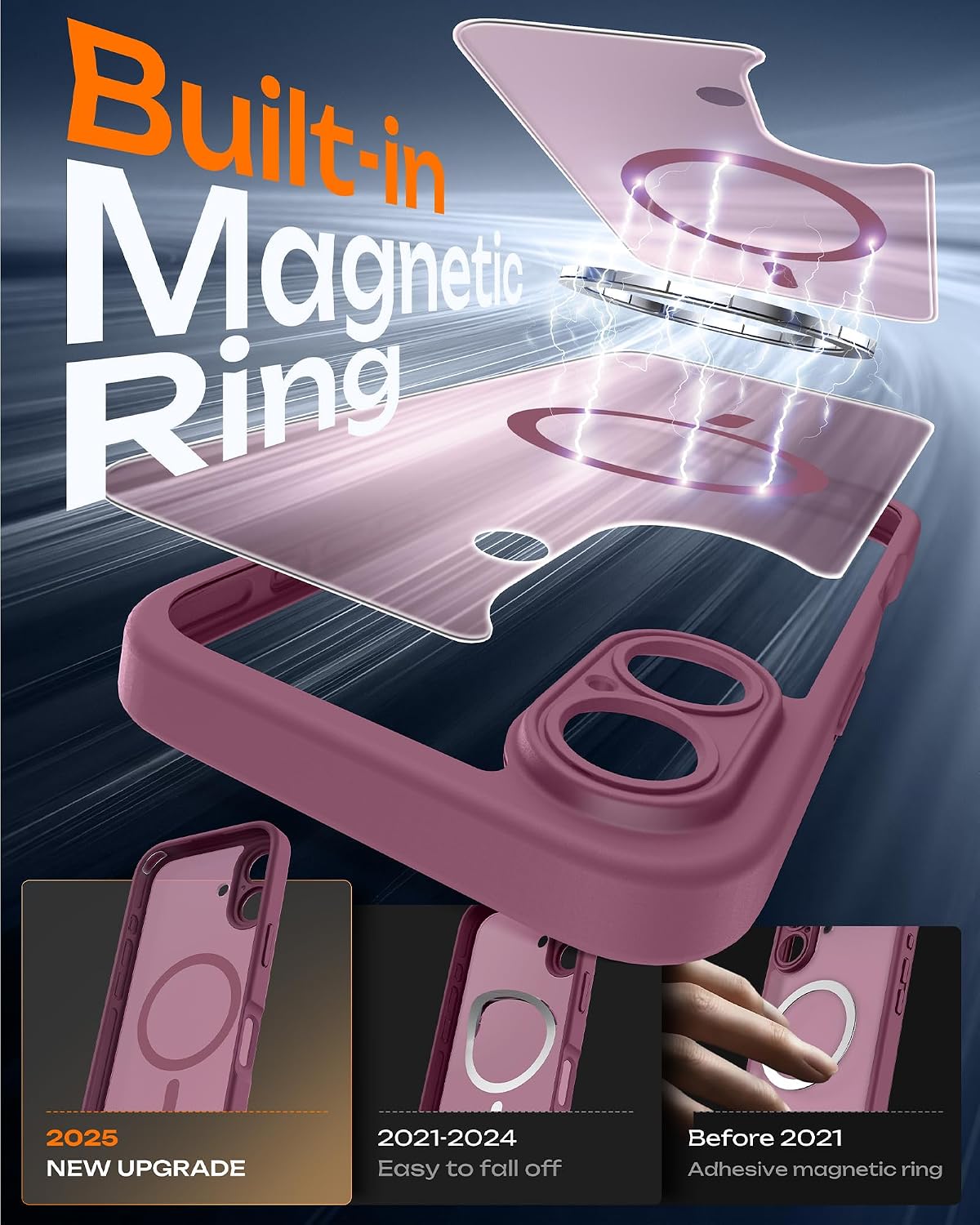 Thumbnail 2 de TOCOL Cover magnetica per iPhone 16 6,1" prugna