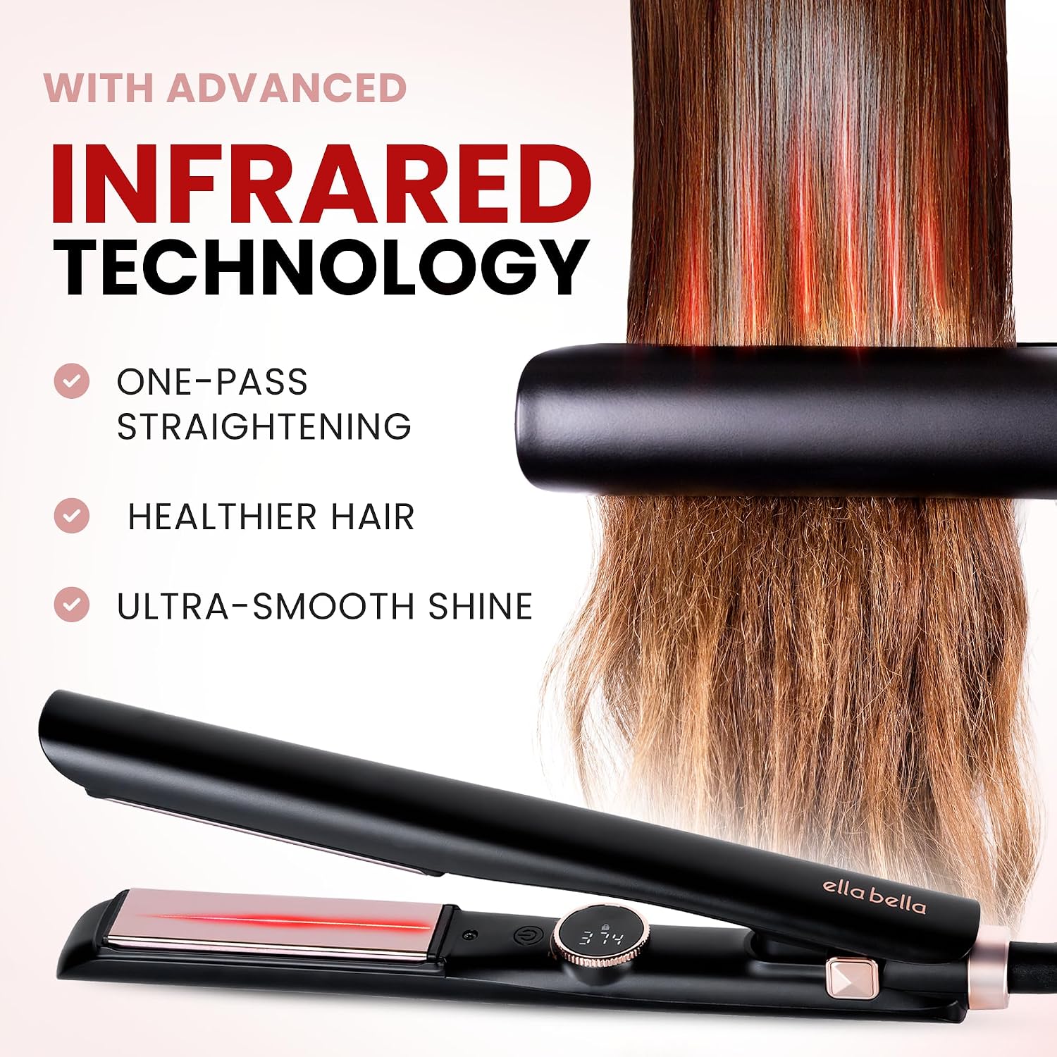 Detalle de ELLA BELLA Hair Straightener with Titanium Plates