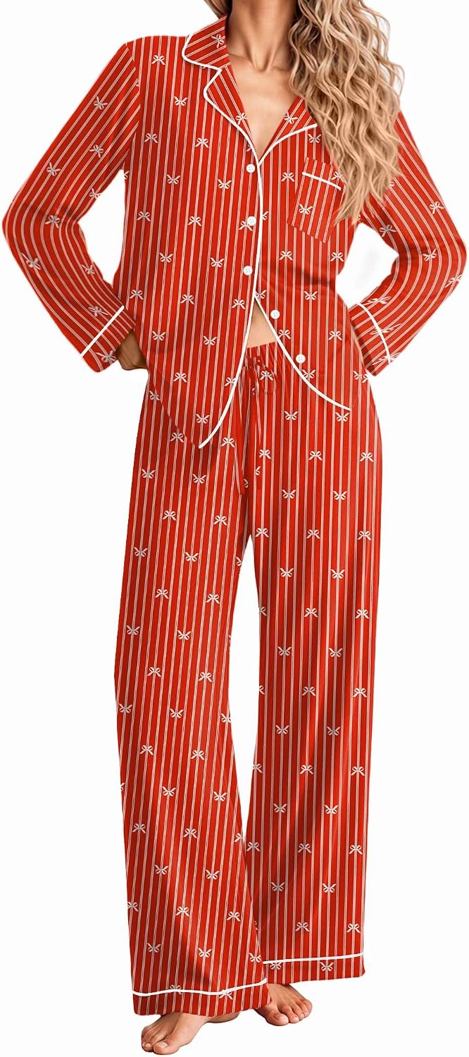 Detalle de Ekouaer Women's Pajama Set, Polyester Blend