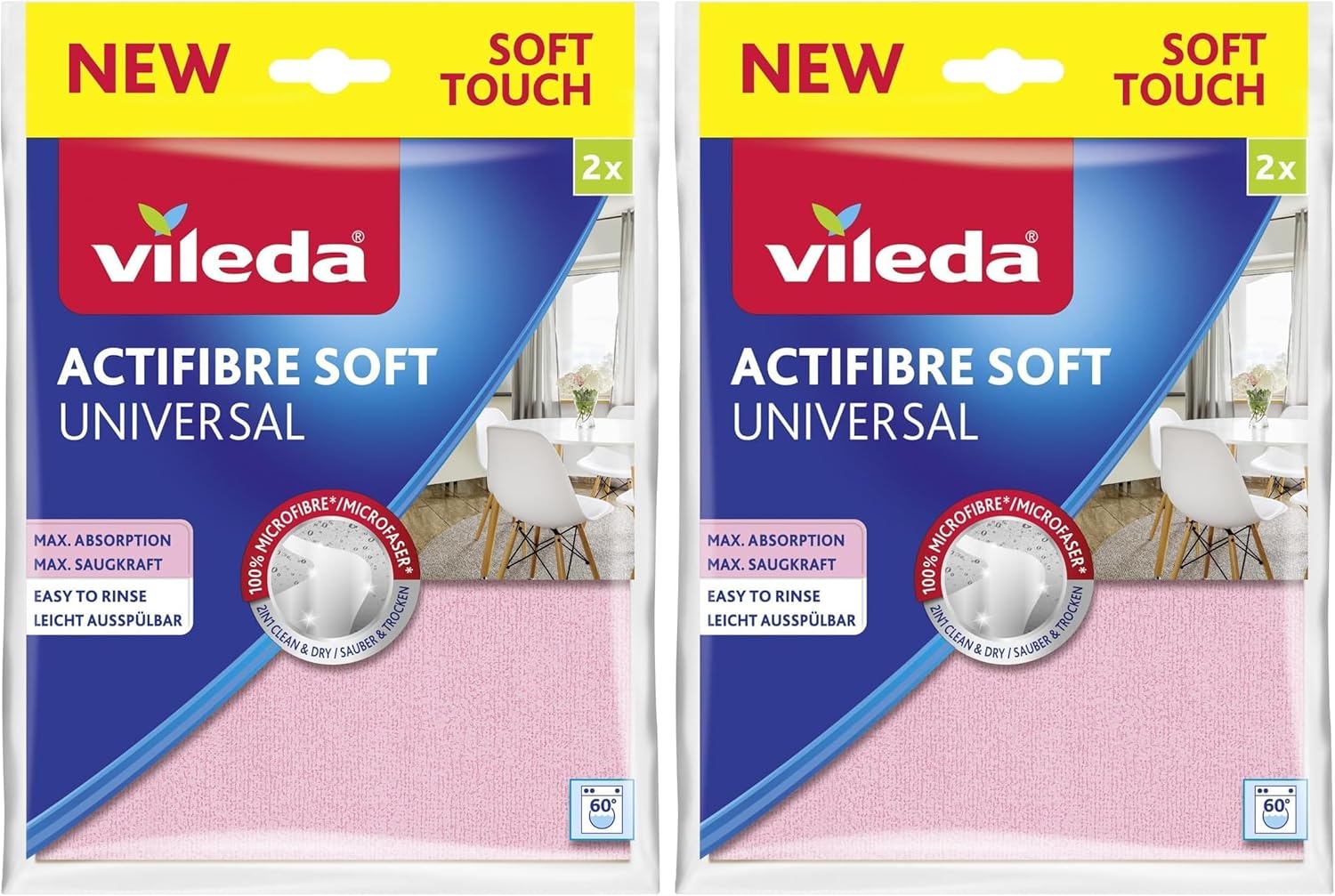 Thumbnail 5 de Vileda Actifibre Soft Multipack 10 Panni: assorbenza e delicatezza senza aloni