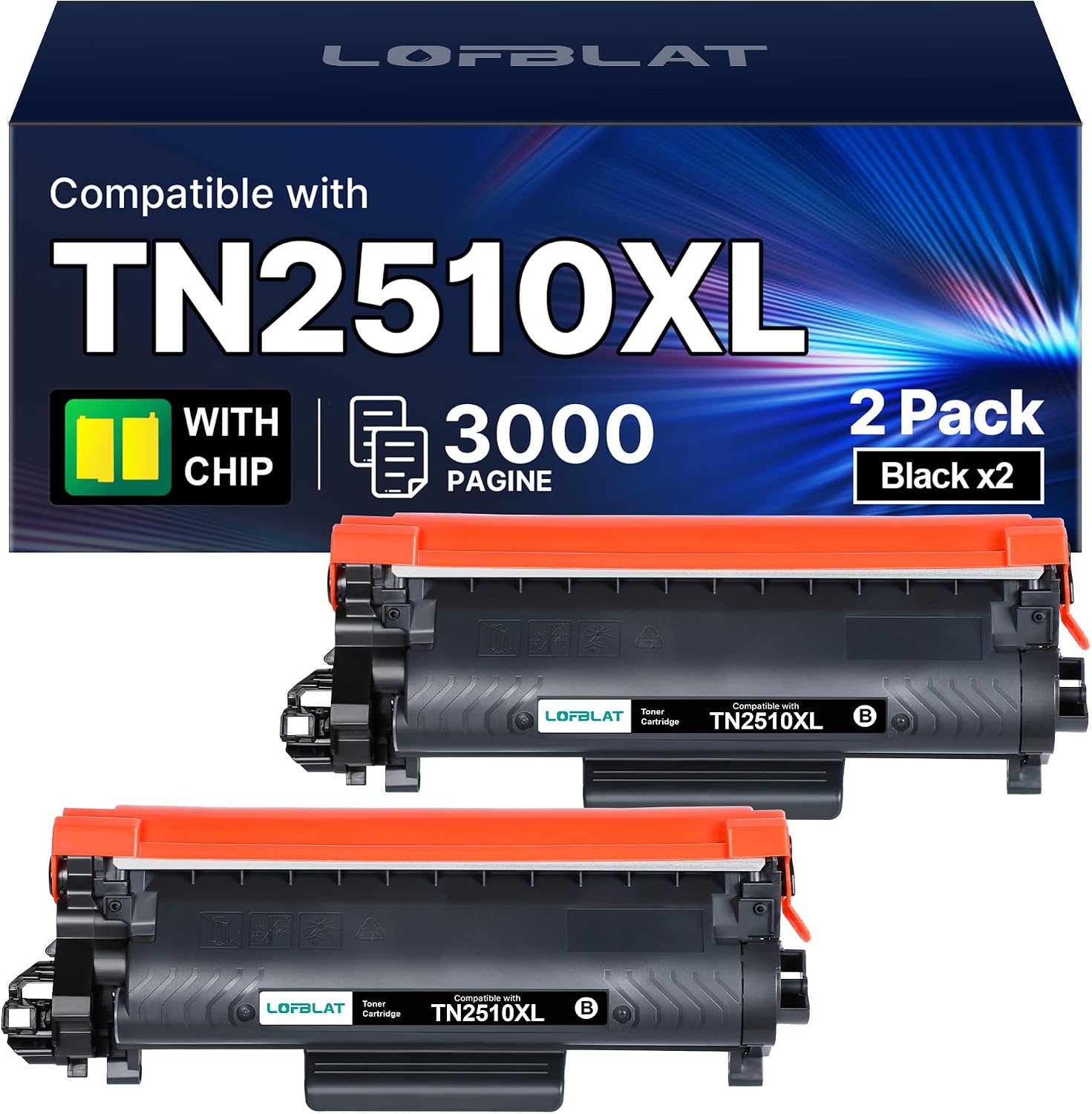 Detalle de LOFBLAT TN2510XL TN2510: Toner nero compatibile per Brother (HL/MFC/DCP) Tn2510XL