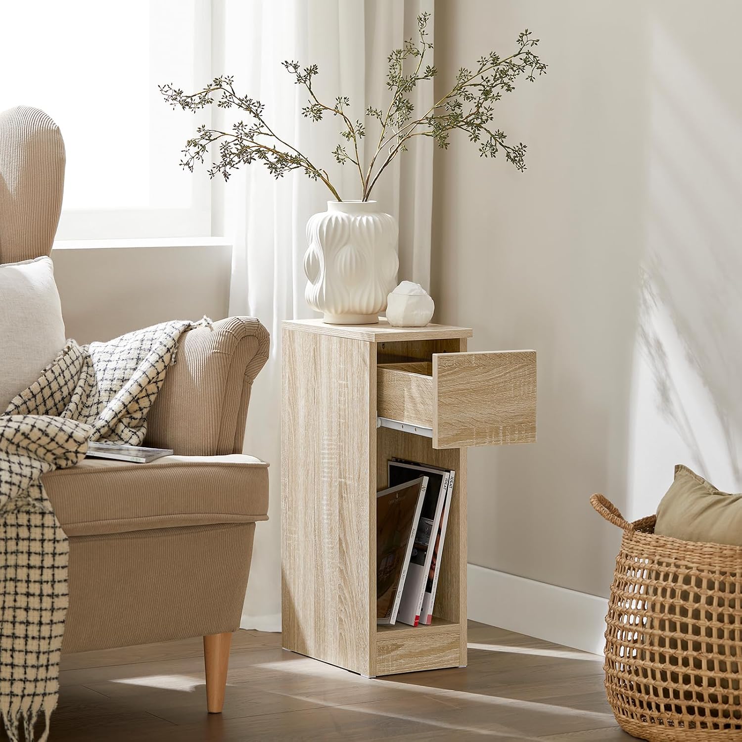 Detalle 2 de SoBuy FBT111-Nx2 table de chevet 20 cm