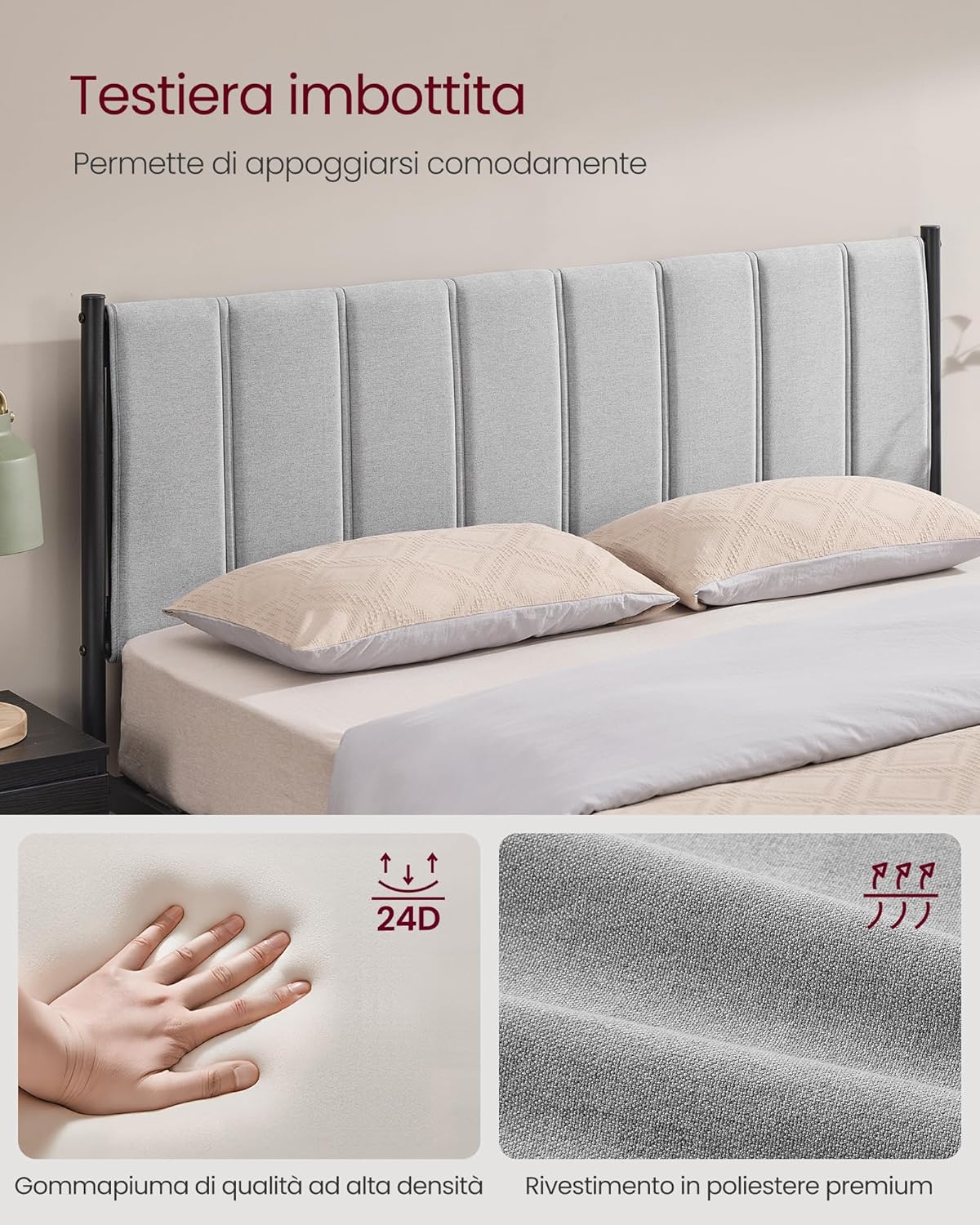 Thumbnail 3 de VASAGLE RMB975G01 Struttura Letto 160x200
