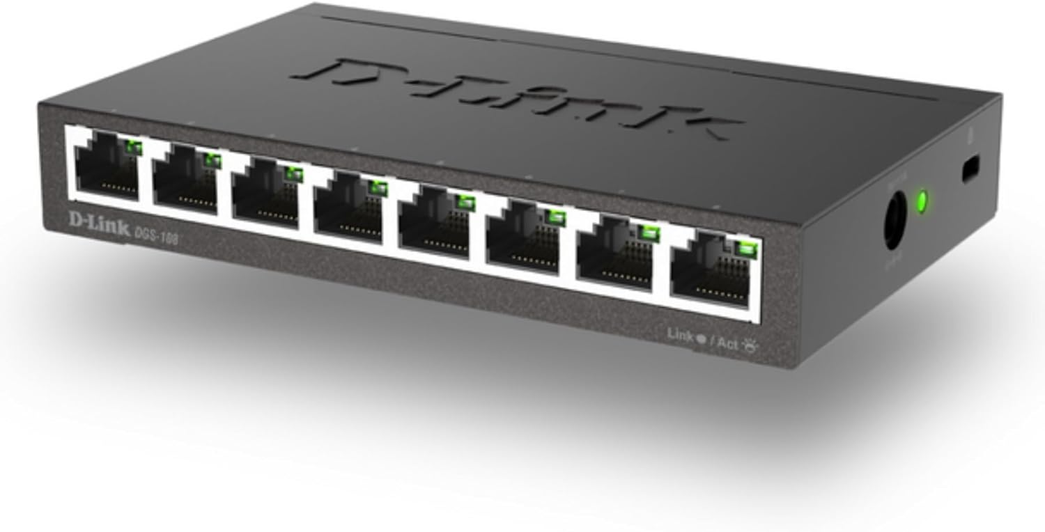 Thumbnail 5 de D-Link DGS-108 8-Port Layer2 Gigabit-Switch (lüfterlos, Metallgehäuse) für bis zu 2000 Mbit/s pro Port