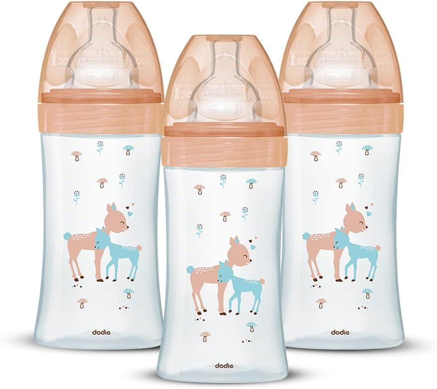 Detalle 2 de Dodie Biberon Anti-Colique Sensation+ Verre 270 ml – Beige, Tétine plate, Débit 2