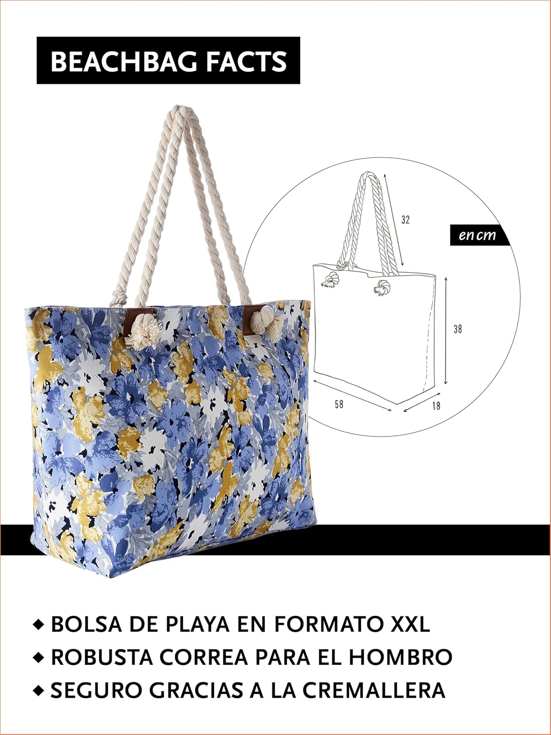 Thumbnail 1 de DonDon bolso playa grande impermeable 58x38x18