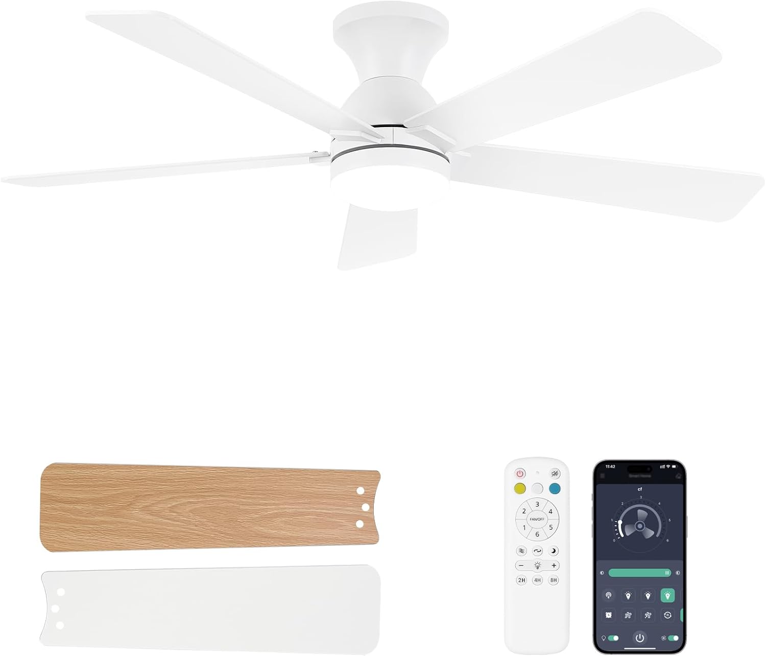 Dolavast 48-Inch Ceiling Fan with Lights and Remote