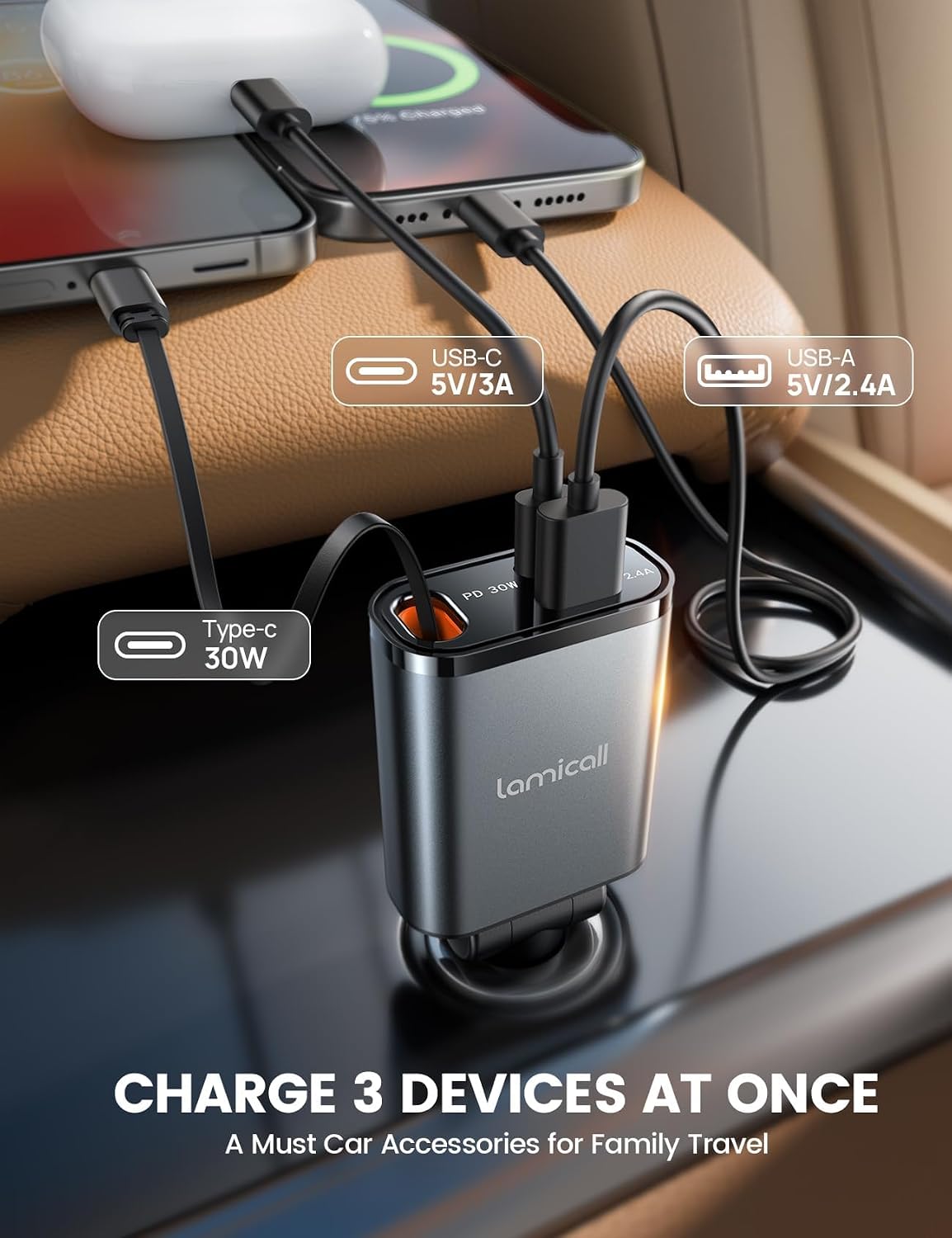 Thumbnail 3 de Lamicall Car Charger 57W