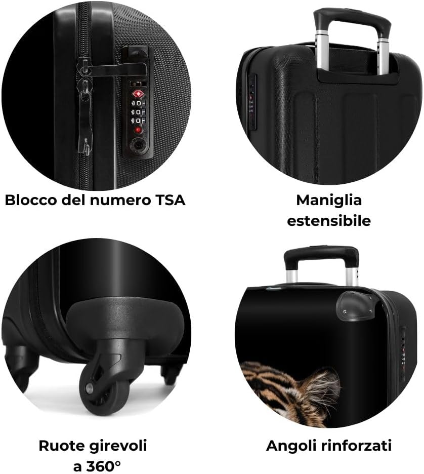 Thumbnail 6 de NoBoringSuitcases.com Valigia grande trolley con serratura TSA, 67 cm e capacità fino a 72 L (Tigre - Arancione)