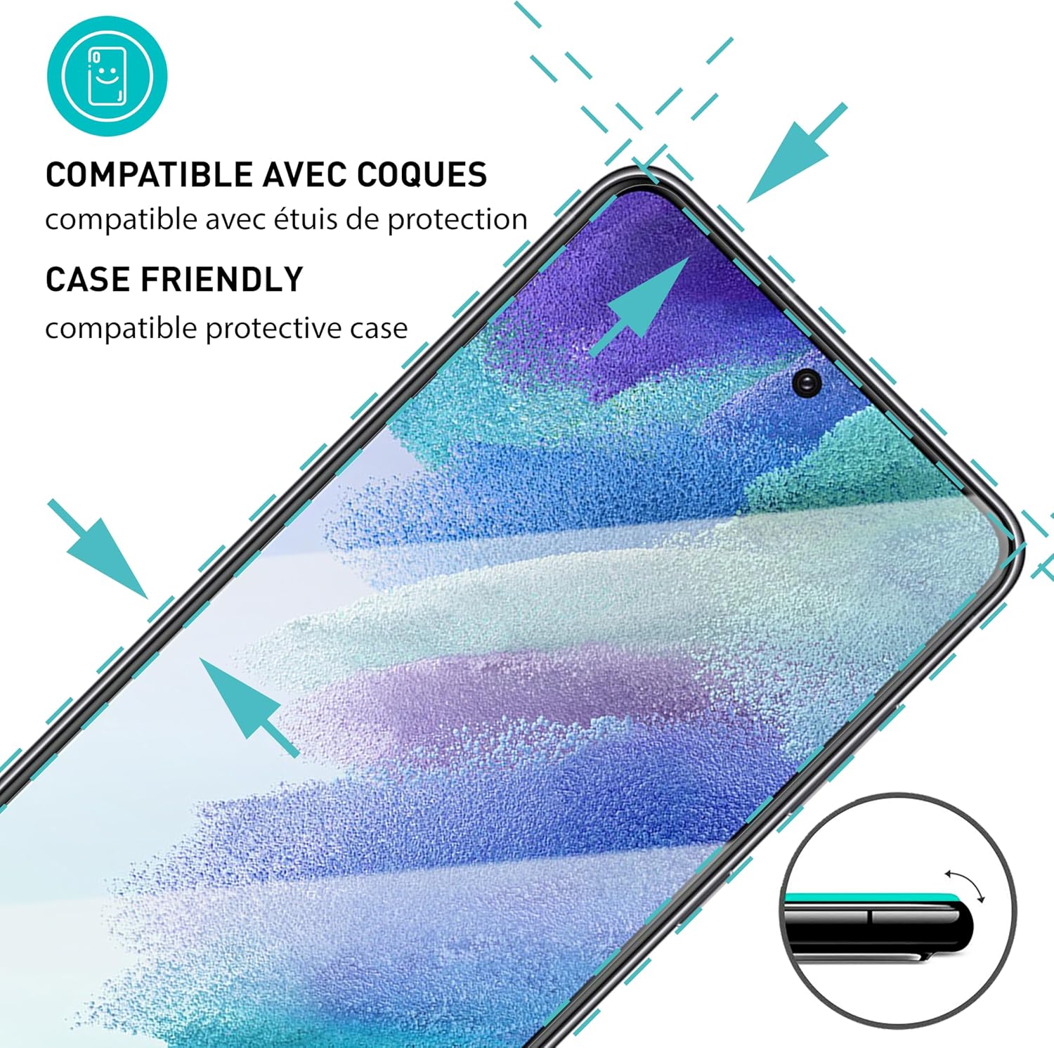 Thumbnail 1 de smartect 3Pack_Samsung_Galaxy_S21_FE_1 screenprotector van gehard glas voor Galaxy S21 FE, 9H
