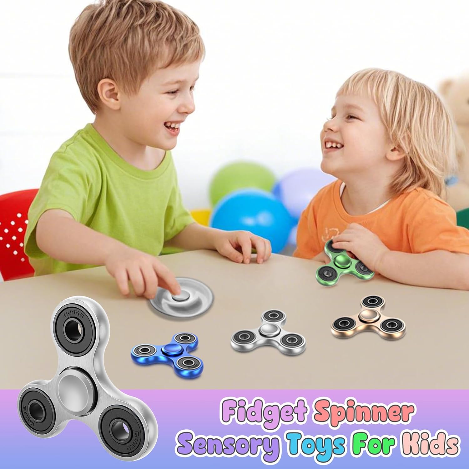 Thumbnail 6 de Coolden Metall Fidget Spinner (EDC Hand Spinner) – Silber, Edelstahl, Schleuderzeit 2–5 Minuten