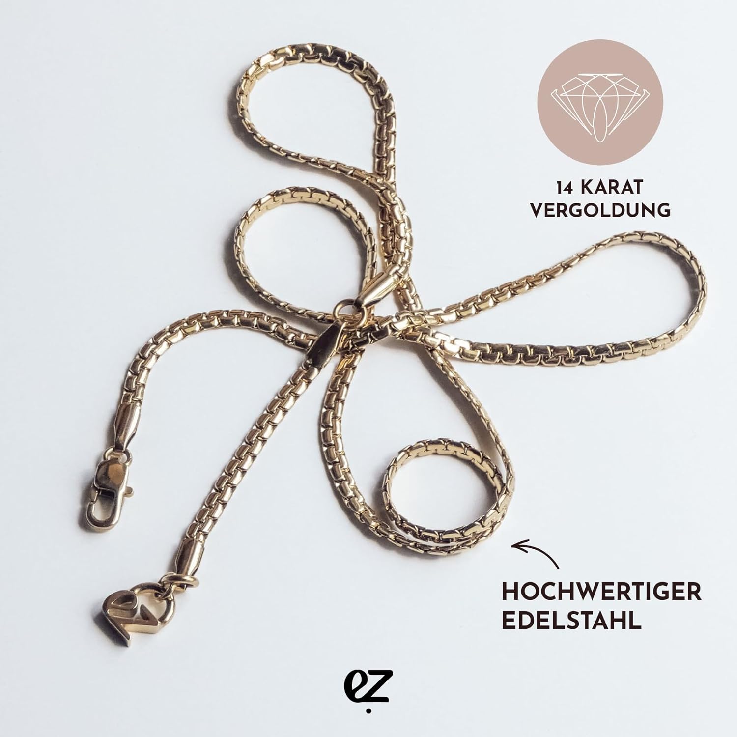Thumbnail 3 de Echtzeit Damenkette – lange Collier- oder Y-Kette für Layering-Look, Edelstahl vergoldet