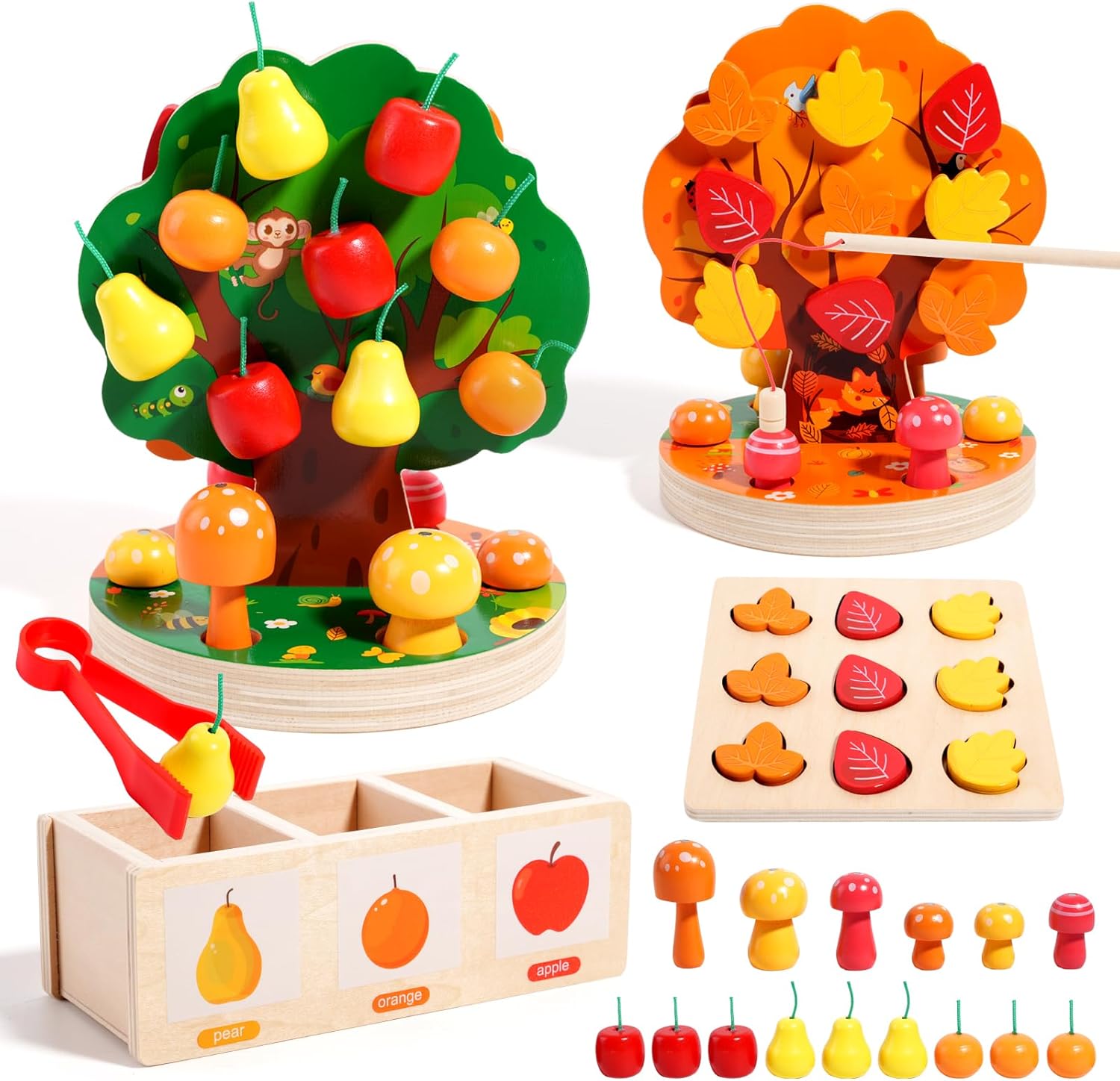 Detalle de INIFEIDALA Montessori apple picking tree toy