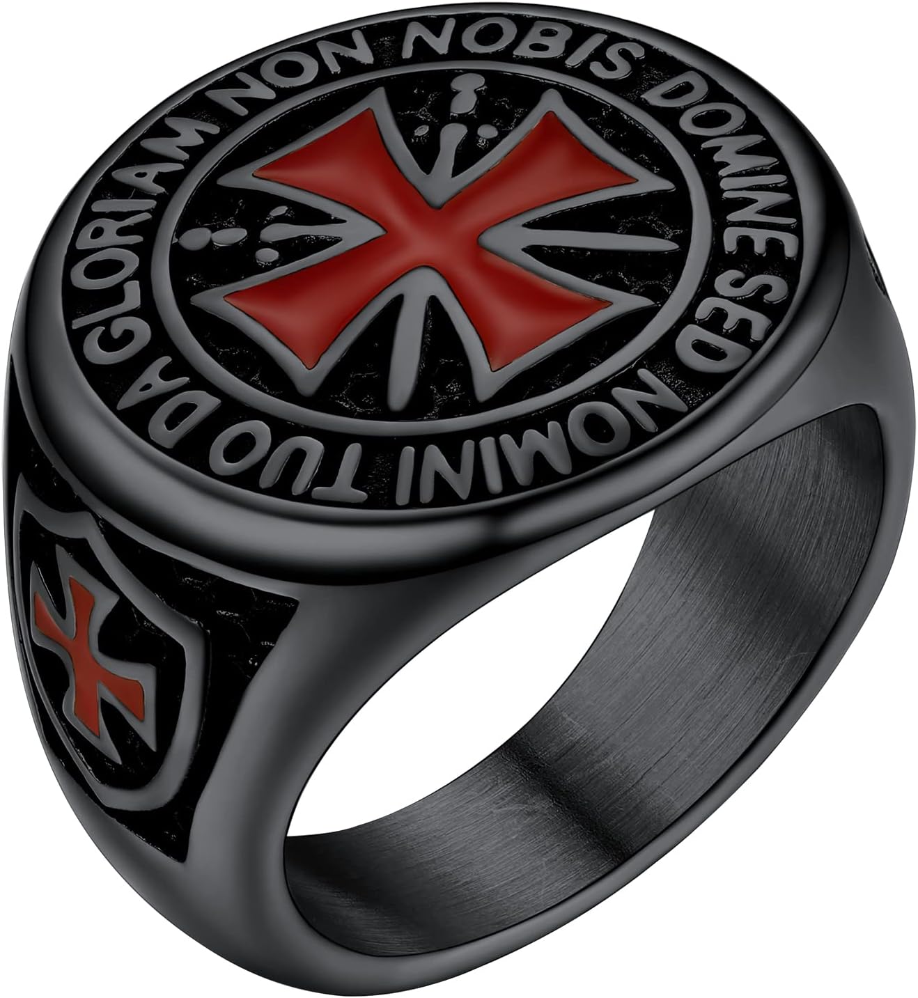 Thumbnail 6 de PROSTEEL anello in acciaio Cavalieri Templari con croce gotica e confezione regalo
