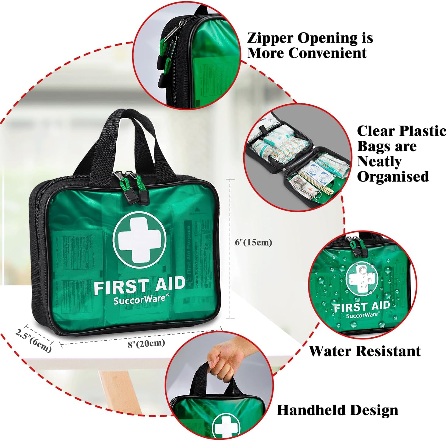 Thumbnail 2 de First Aid Kit 200 Pieces with Hospital Grade Supplies 🩹