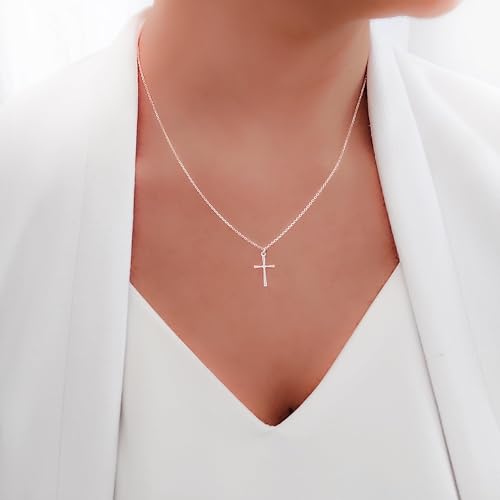 Thumbnail 1 de Annika Bella Silver Cross Necklace — Dainty, Durable Silver Chain with Small Cross Charm