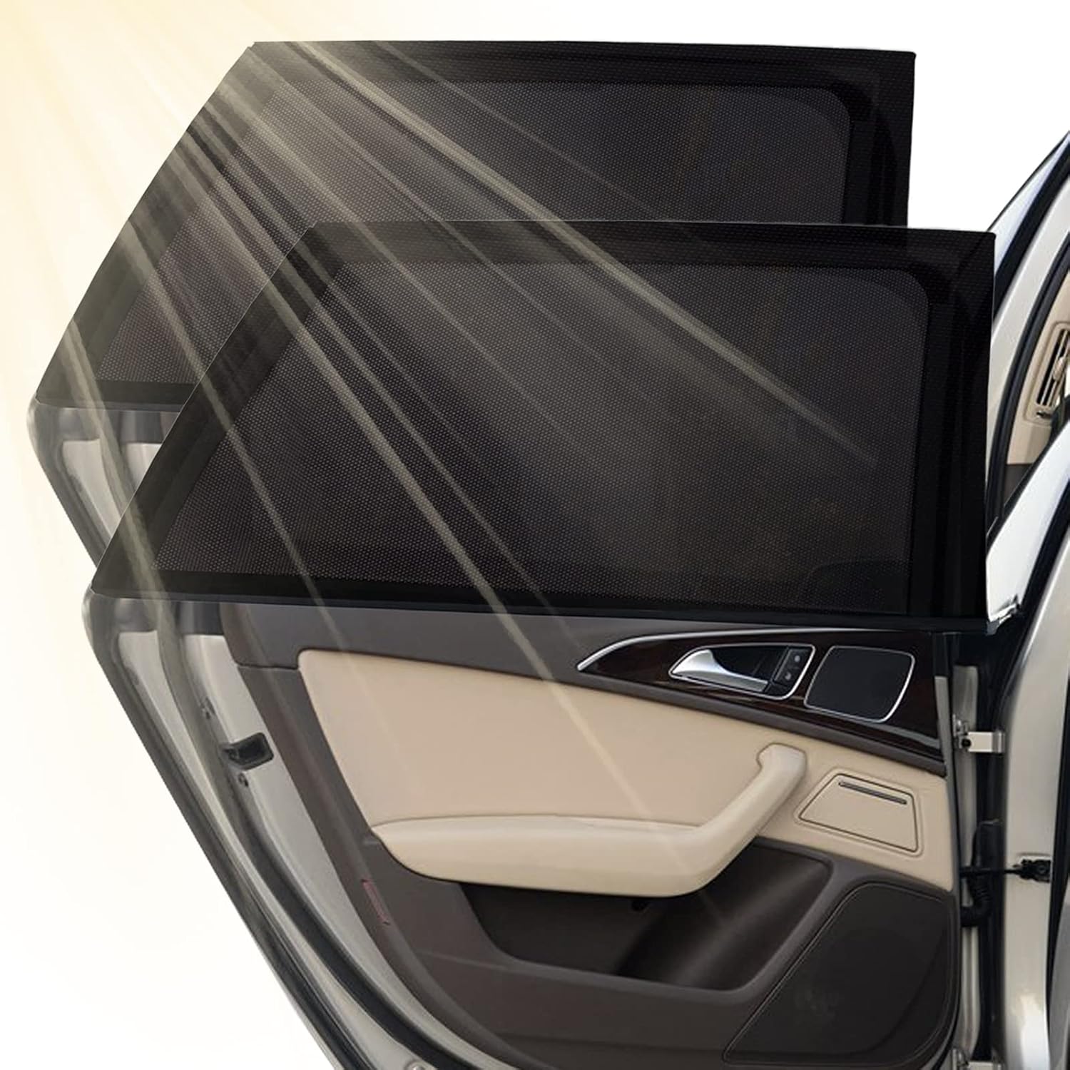 Detalle de Joyblossom Autofenster-Sonnenschutz für Babys, UV-Schutz, 2 Stück – universell passend und atmungsaktiv