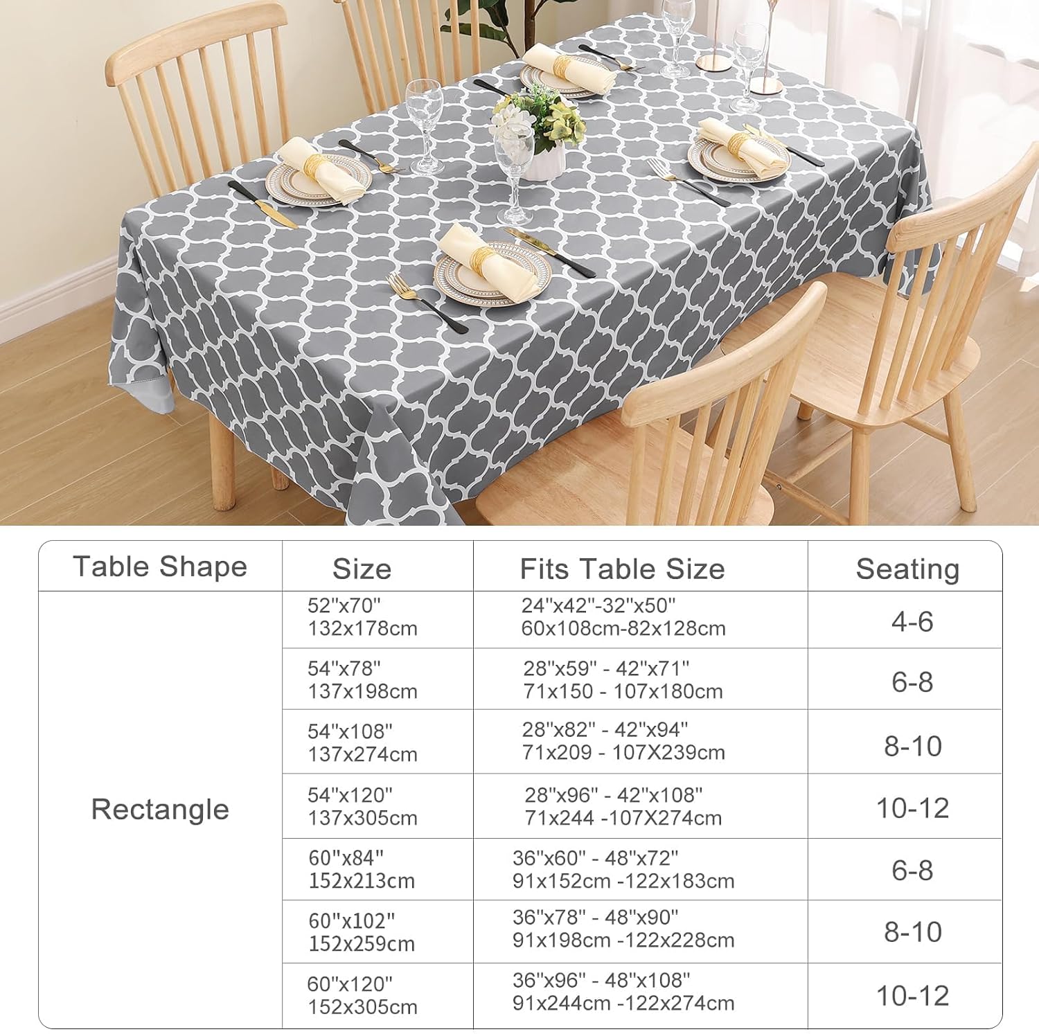 Thumbnail 6 de Smiry Rectangle Table Cloth, 60"x84" 📐