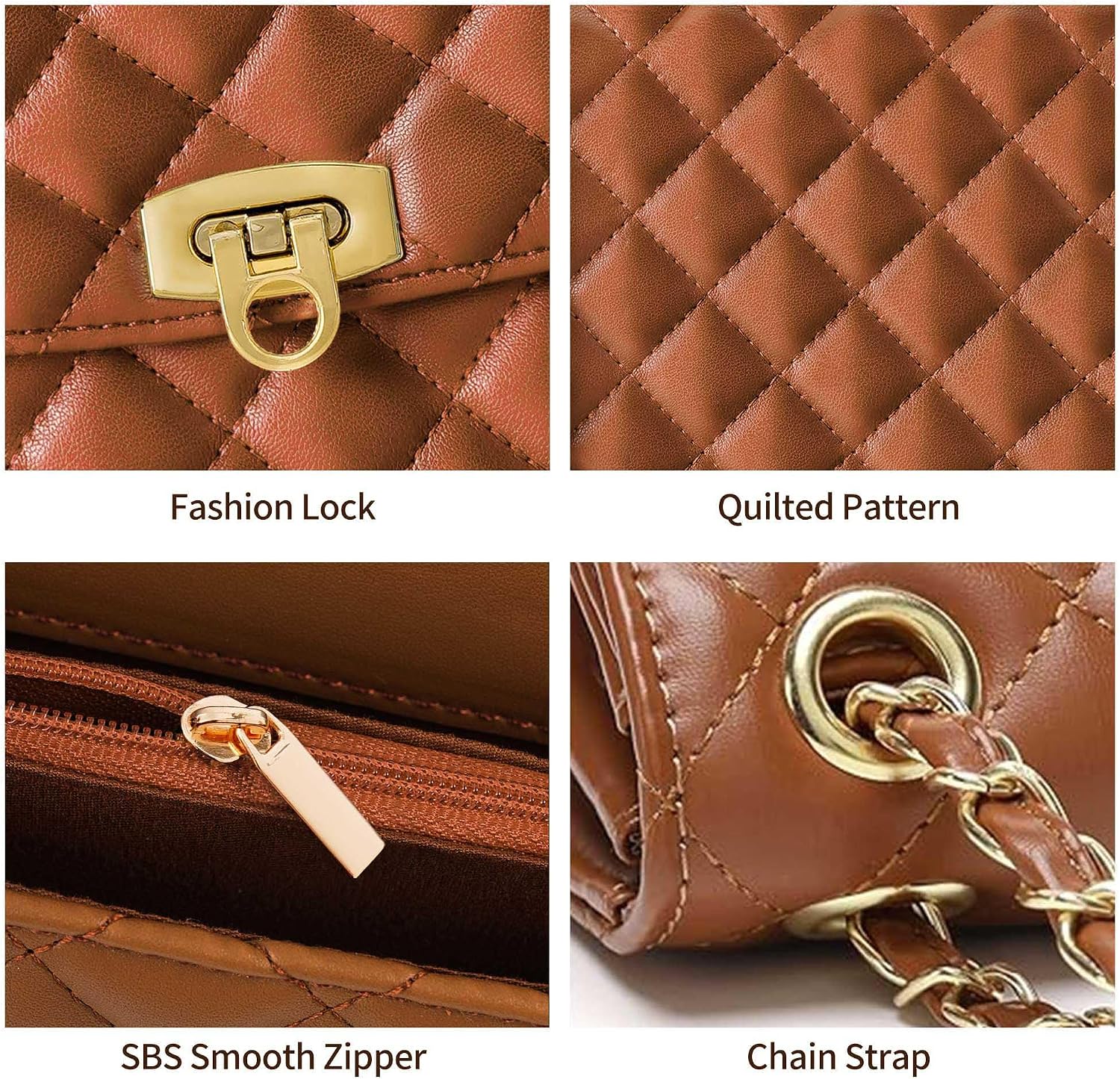 Detalle 1 de GEMIU Quilted Crossbody Purse with Two Compartments
