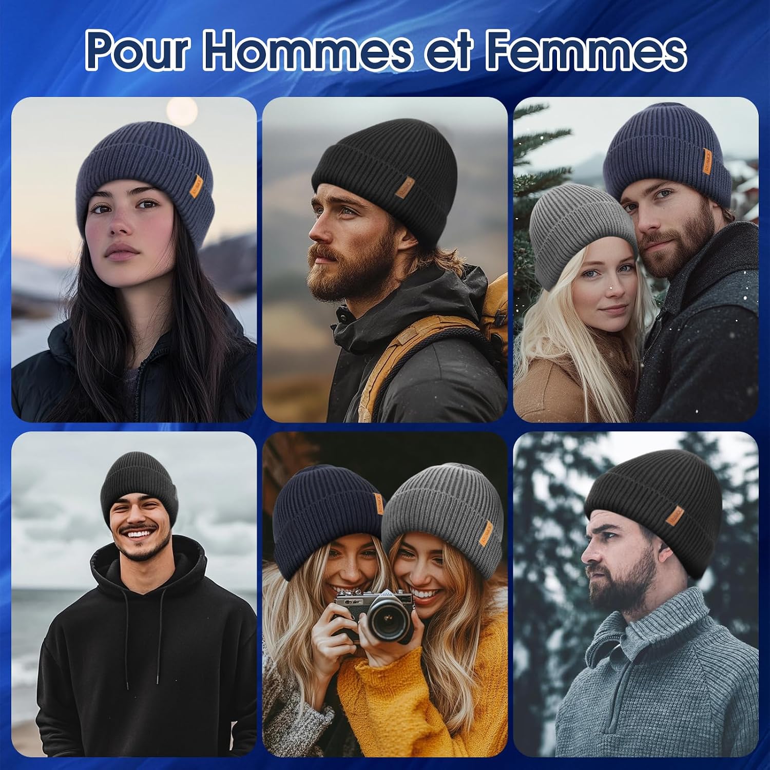 Thumbnail 3 de Donfri Bonnet Homme Laine mérinos très chaud