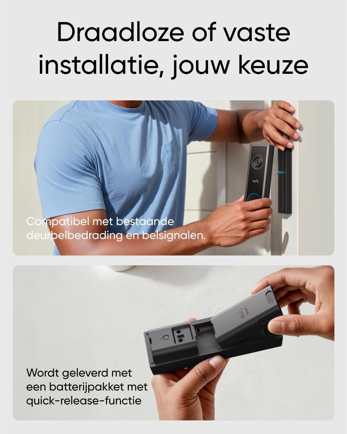 Detalle 2 de eufy Video Doorbell C31 med ljudsignal, 2K-kamera och dubbla strömalternativ