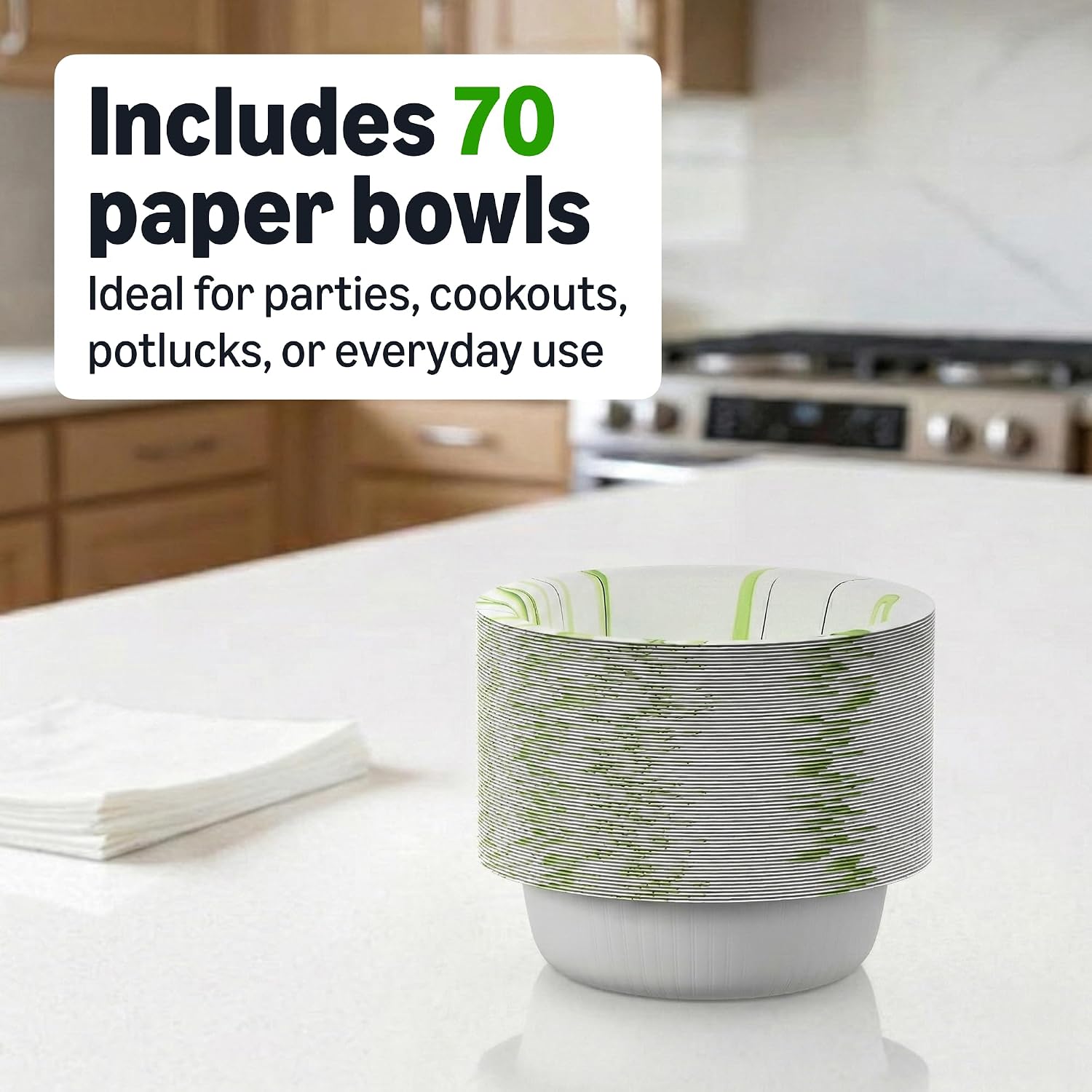 Thumbnail 4 de Amazon Basics Everyday 10 Oz Paper Bowls, 70 Count, White