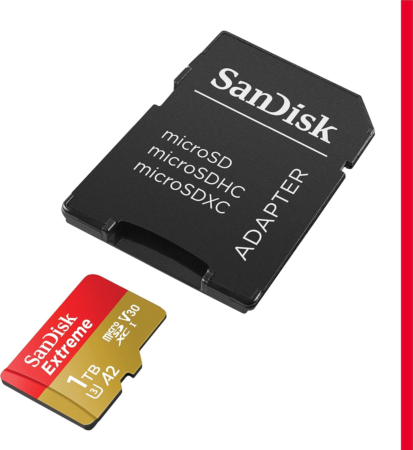 Thumbnail 1 de SanDisk Extreme 1TB microSDXC card + SD adapter (V30, U3, A2) for 4K action and mobile use