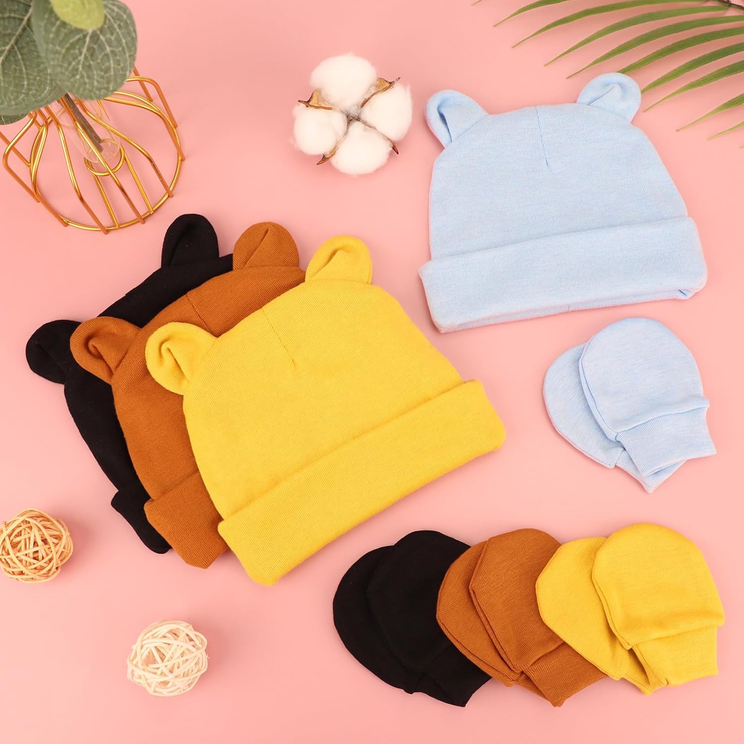 Thumbnail 1 de DRESHOW Newborn Hats Mittens Set