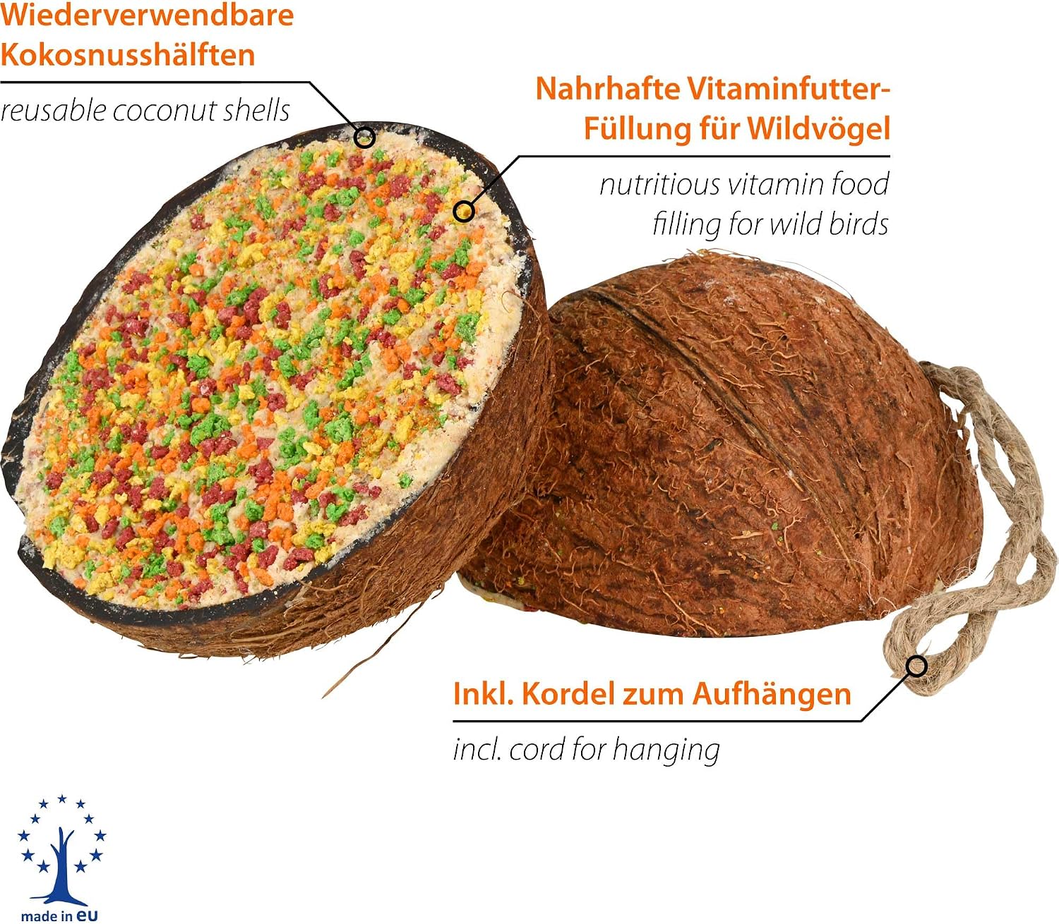 Thumbnail 2 de dobar® 10x gefüllte Kokosnusshälften 2 kg 🐦