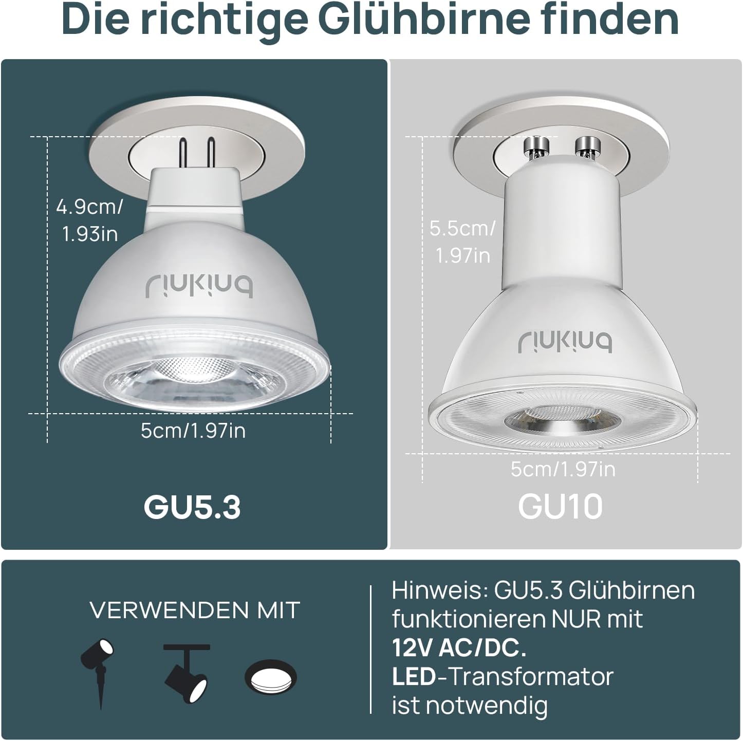 Detalle 2 de Linkind dimmbar GU5.3 MR16 LED 5,5 W (entspricht 50 W), 2700 K, 36° Abstrahlwinkel – 5er-Set