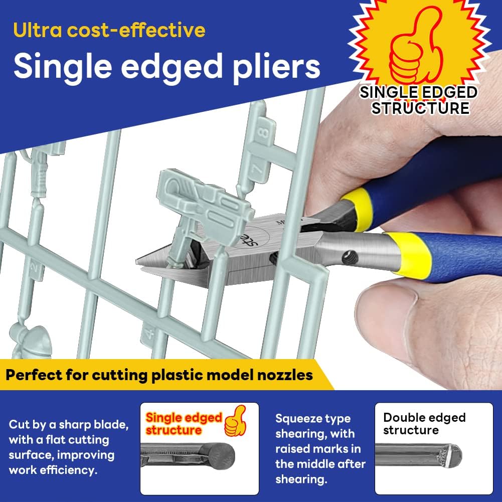 Detalle 2 de Stedi Model Nipper da 4,7 pollici con lama ultra-sottile a taglio singolo per modelli in plastica, blu