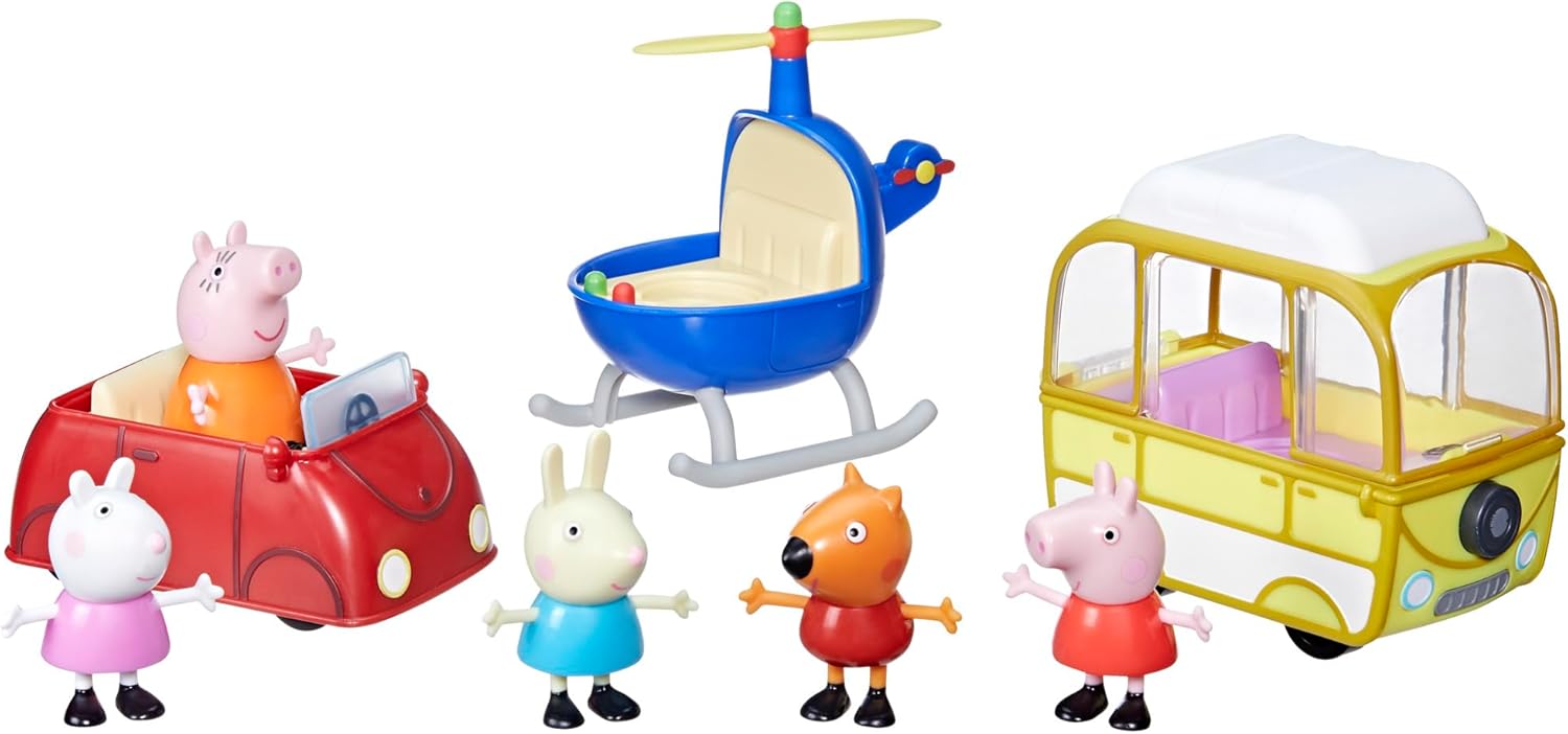 Peppa Pig – Coffret Petits véhicules : 3 véhicules et 5 figurines articulées