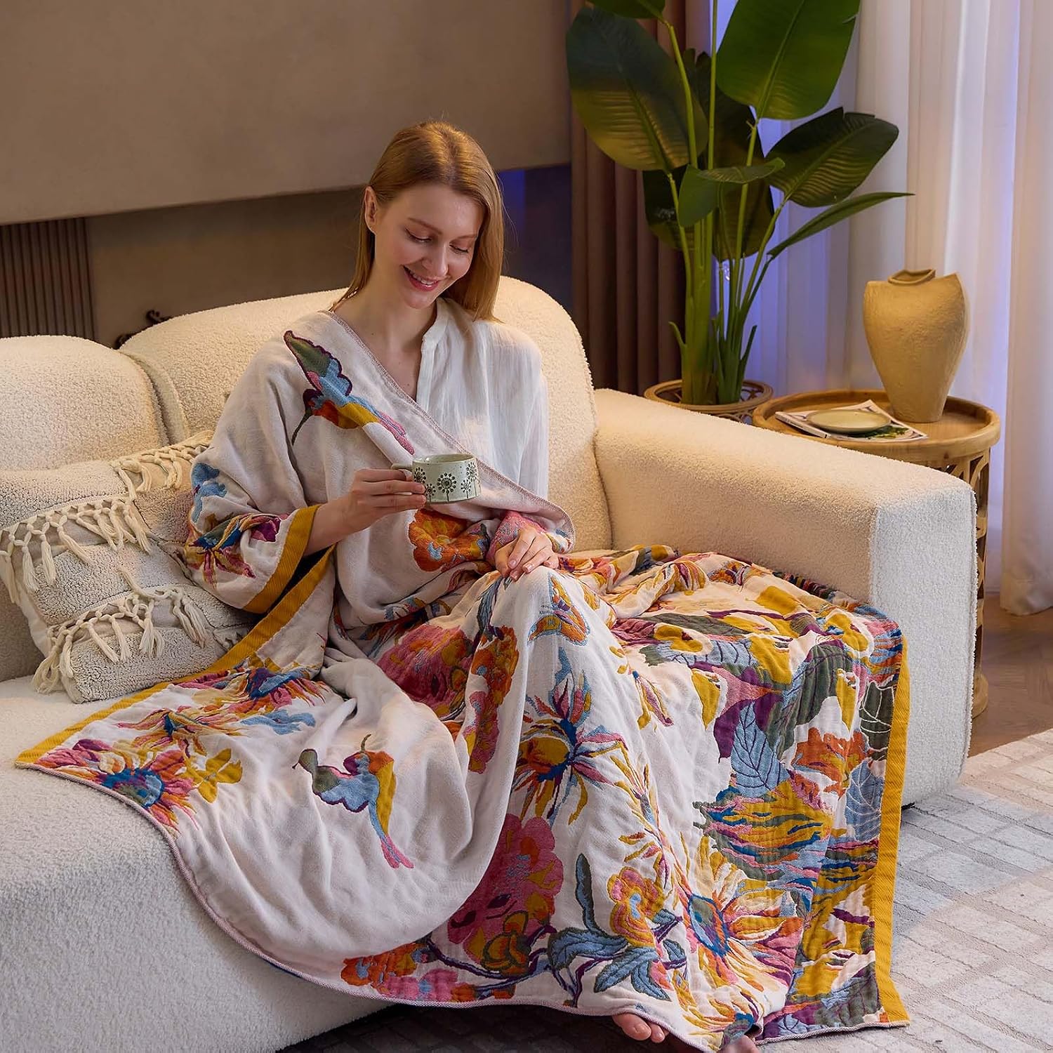 Detalle 2 de XIBLC Boho Throw Blanket 60"x80"