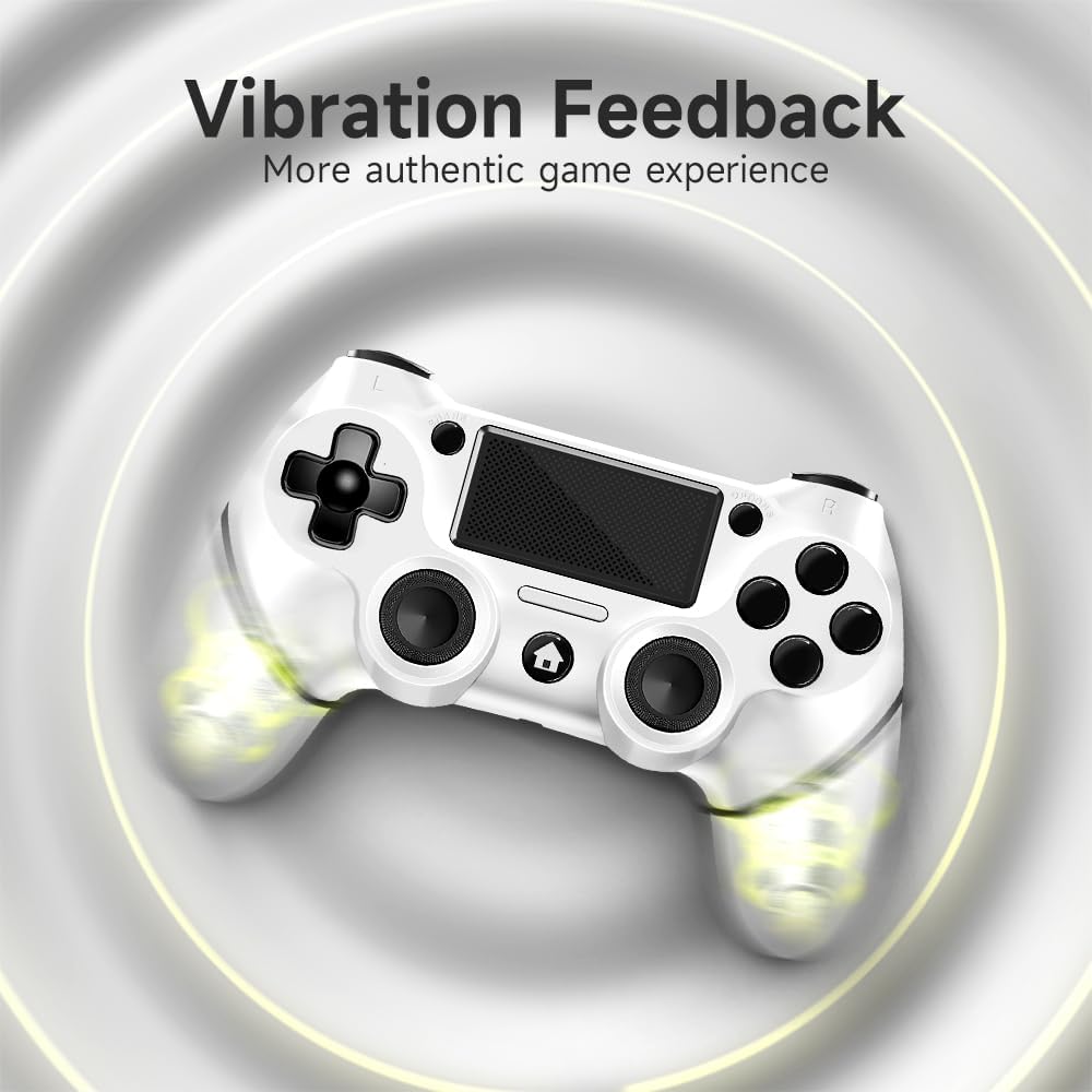 Thumbnail 4 de AceGamer 2 Pack Mando Inalámbrico para PS4,Mando de Juego para PS4/Pro/Slim/PC,Gamepad Joystick con Turbo/Botón Trasero/Doble Vibración/6-Axis Sensor Giroscópico/Panel Táctil (Blanco o Negro)