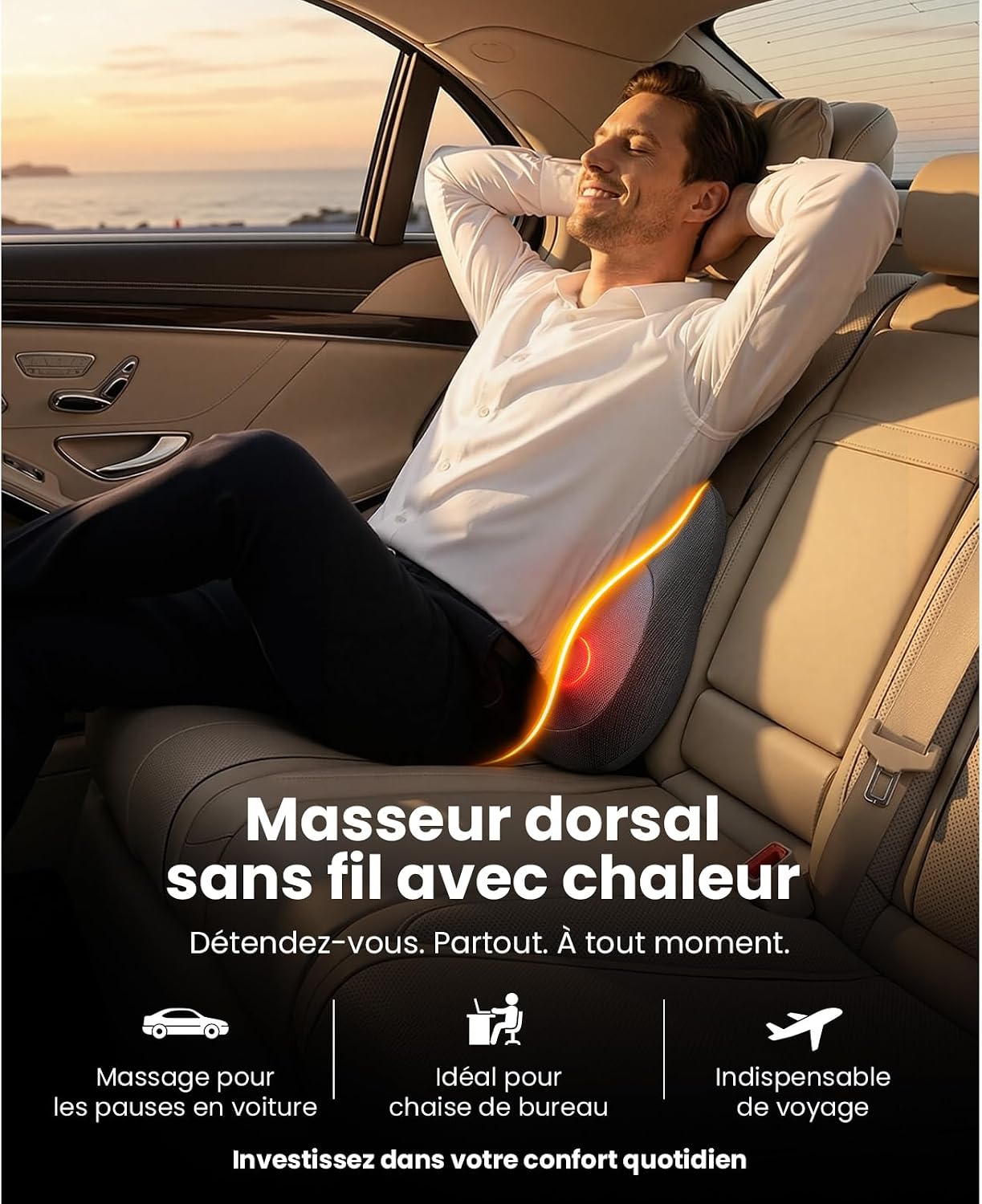Detalle 2 de BOB AND BRAD EZBack Go Masseur dos et cervicales 2500mAh