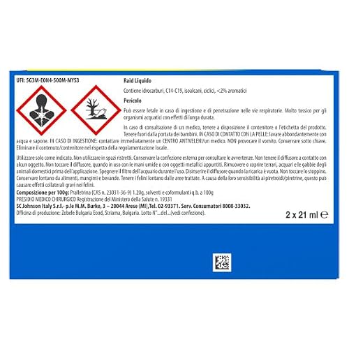 Detalle de Raid Liquido Elettrico Antizanzare da Interno, Inodore – 2 Basi + 2 Ric