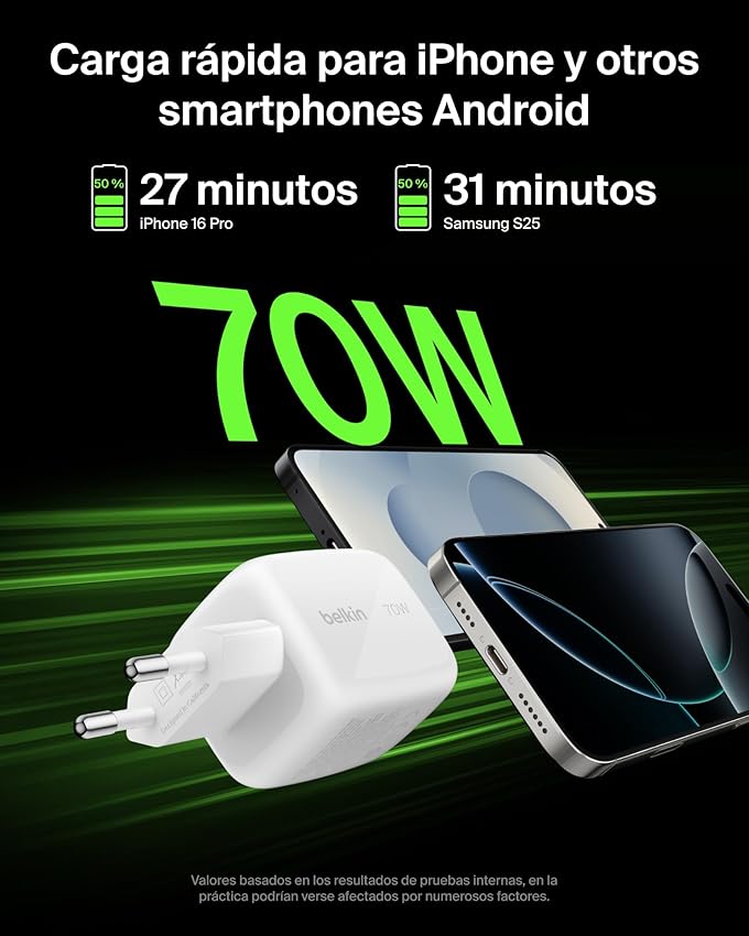 Thumbnail 3 de Belkin Cargador USB‑C 70 W, 3 puertos