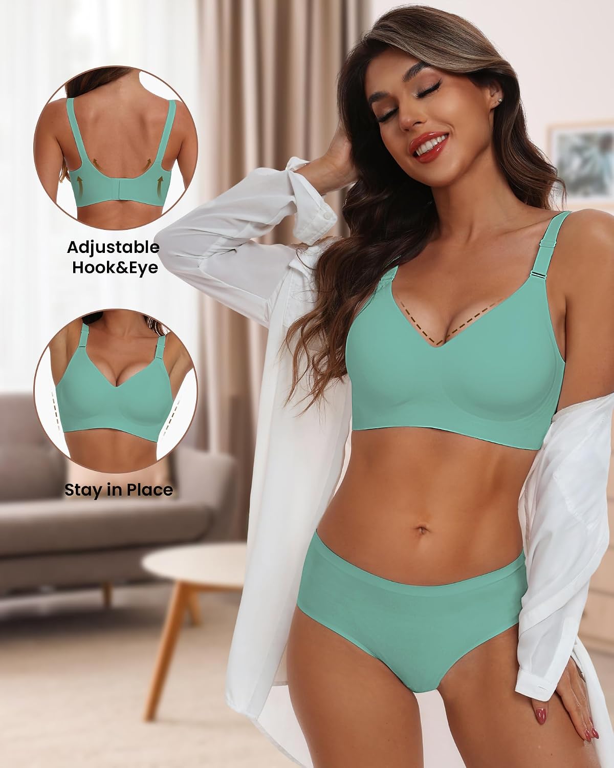 Detalle 2 de HORISUN Comfortable Seamless Full Coverage Bra for Women