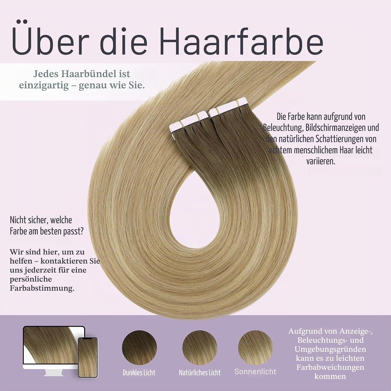 Thumbnail 1 de Fshine Invisible Tape Extensions Echthaar Kastanienbraun – 35 cm, 20 Stück, 50 g pro Packung